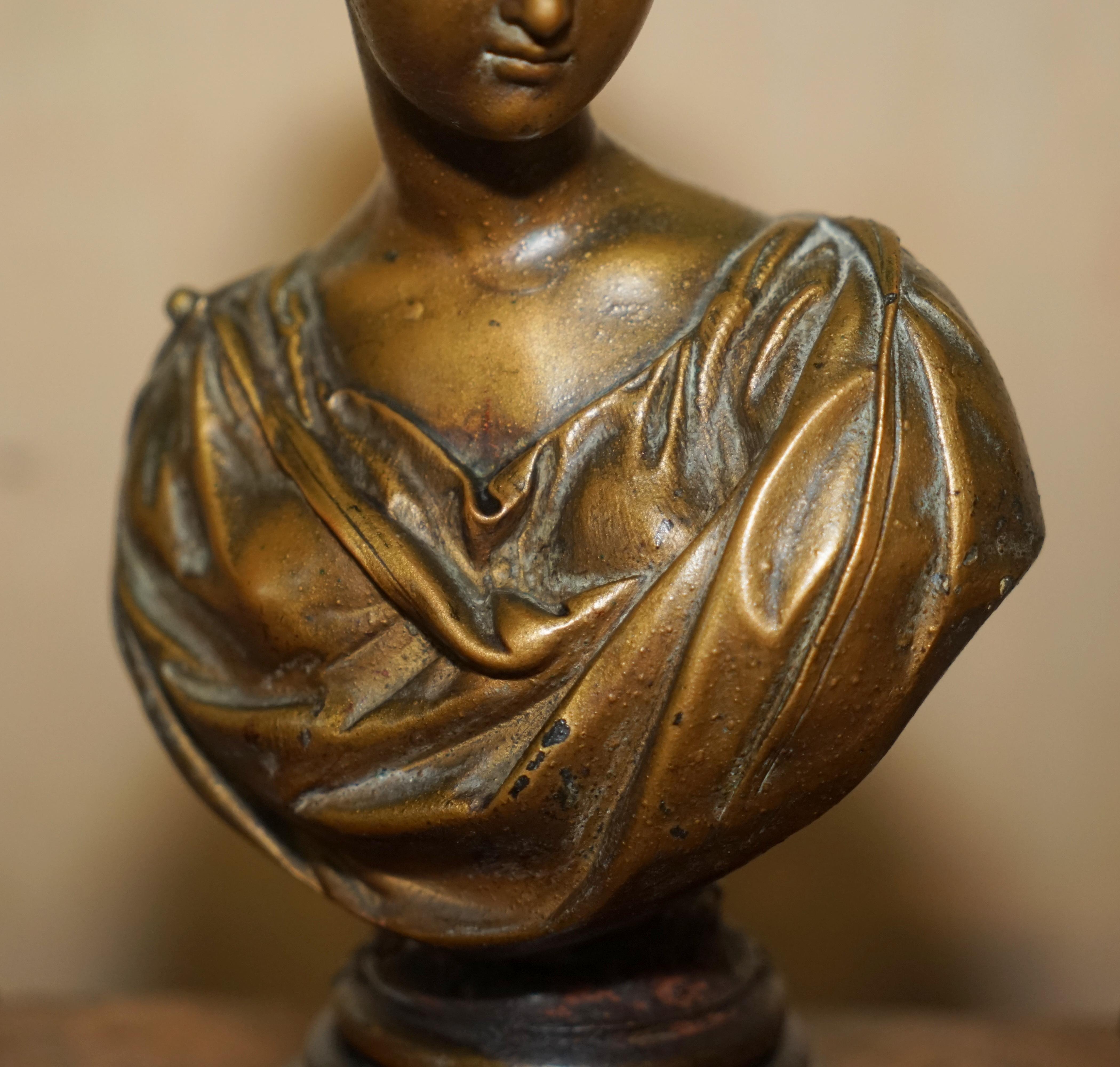 Late 19th Century Stunning Antique French Bronze Statue on Inkwell Stand, circa 1880 For Sale