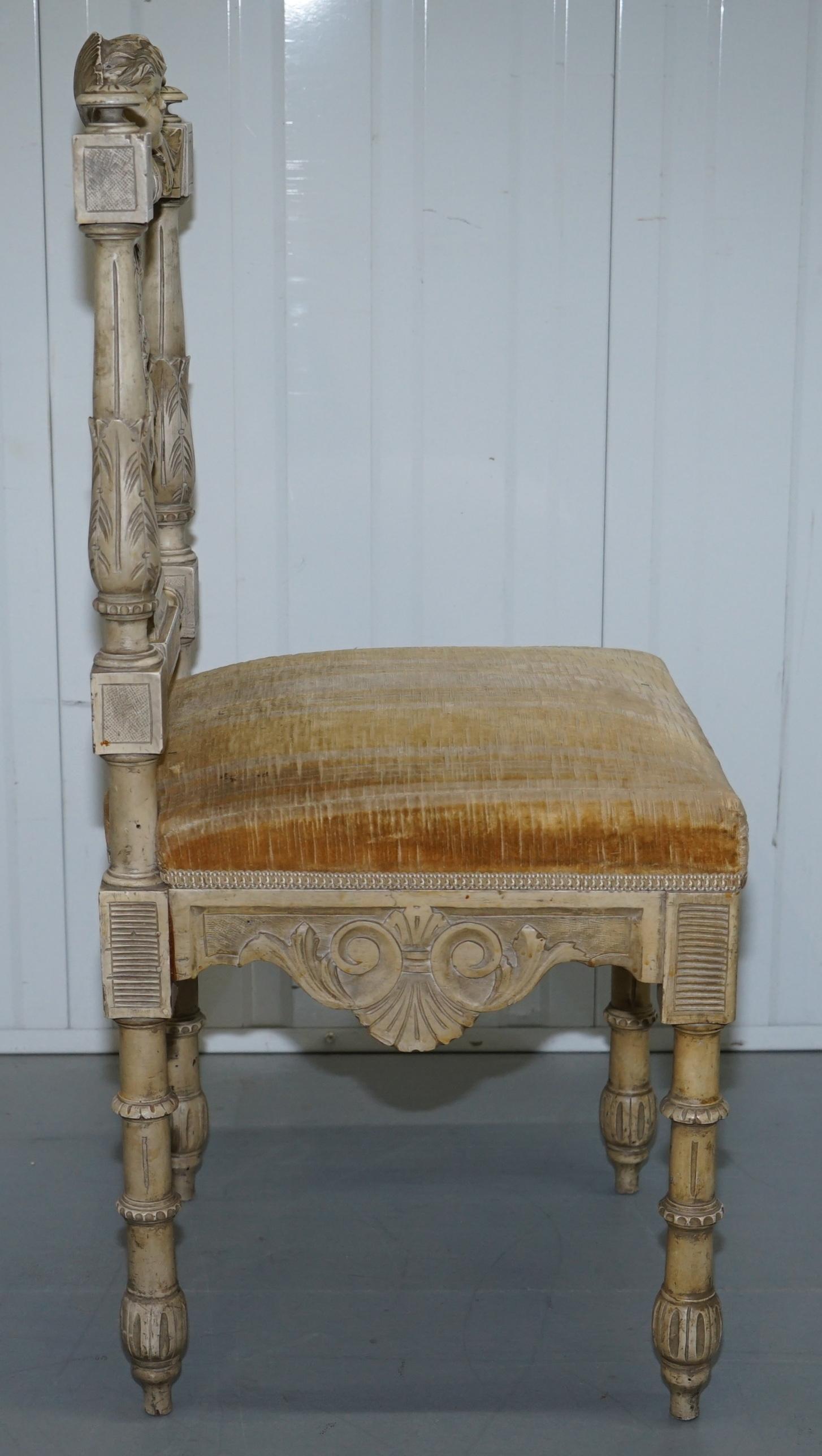 Stunning Antique French Louis Carved Occasional Chair with Cherub Detailing 3
