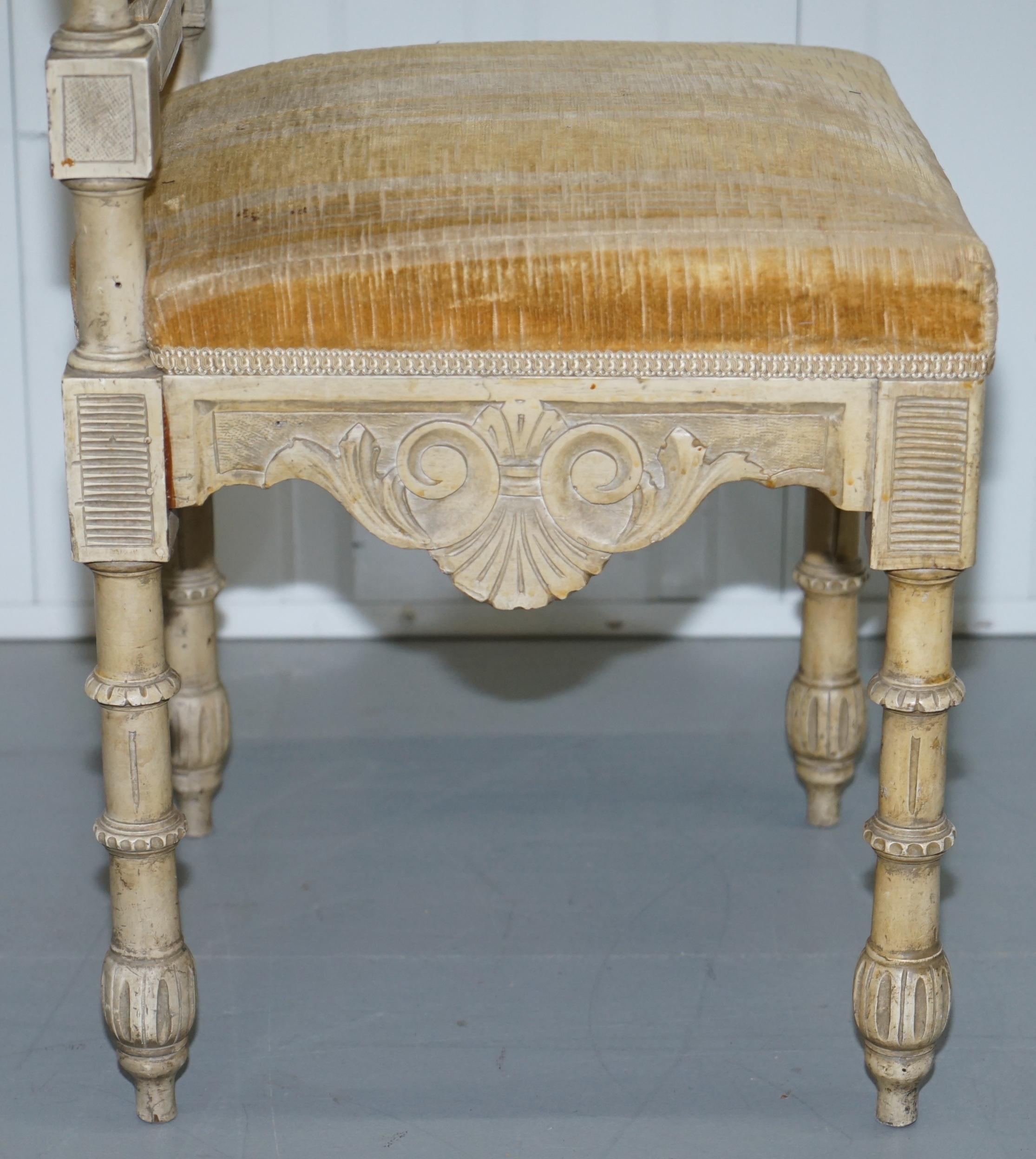 Stunning Antique French Louis Carved Occasional Chair with Cherub Detailing 4