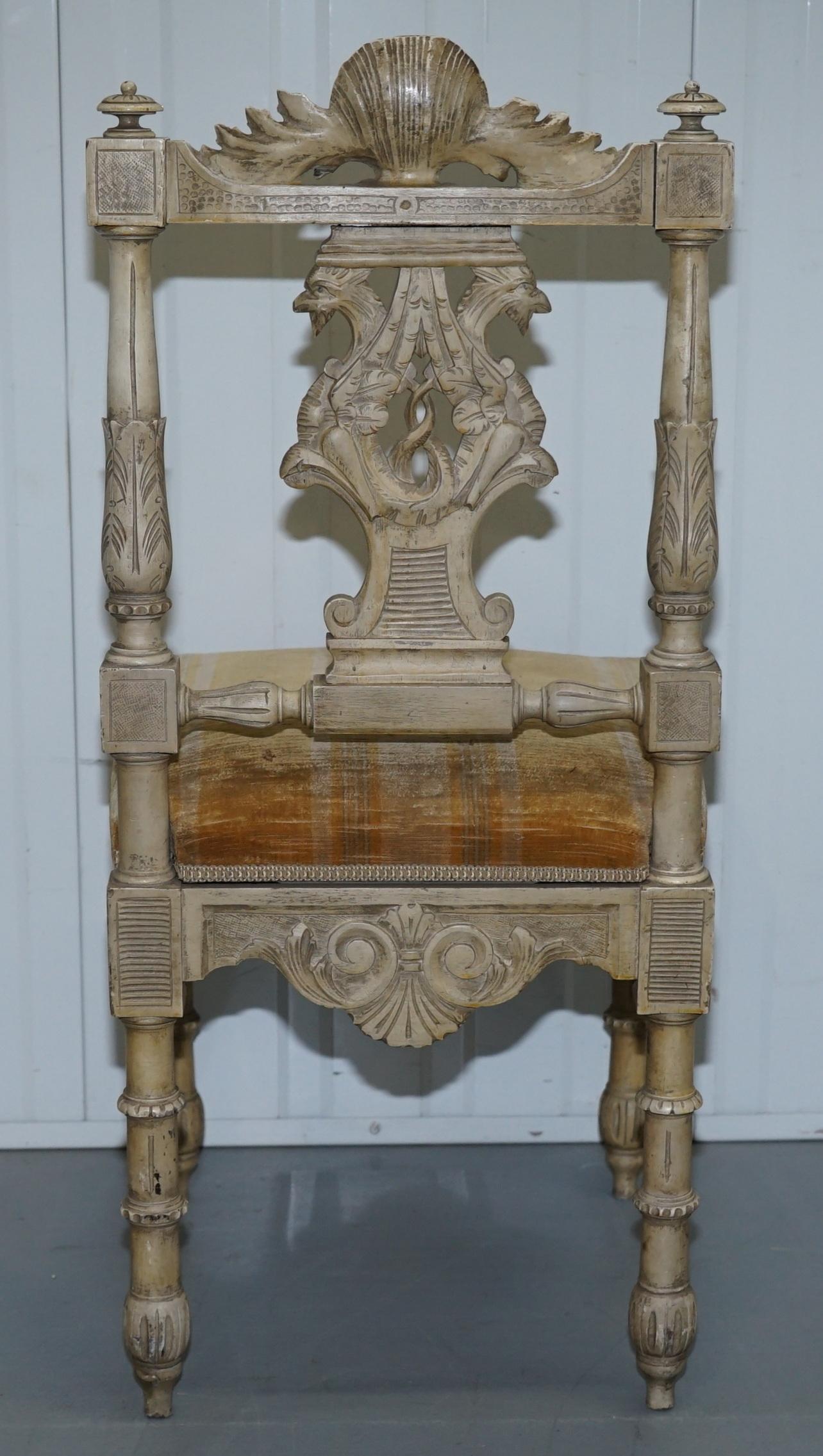 Stunning Antique French Louis Carved Occasional Chair with Cherub Detailing 6