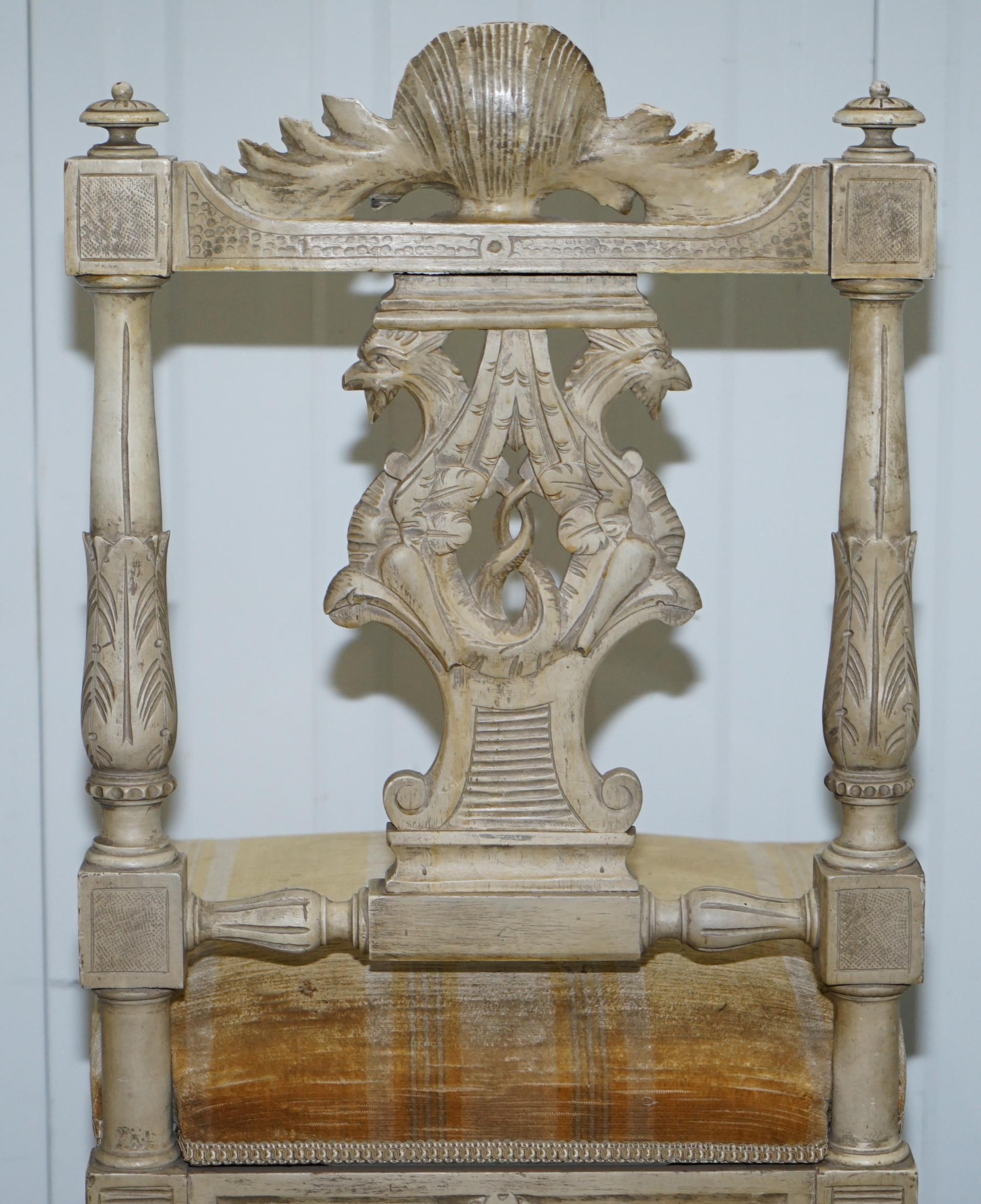 Stunning Antique French Louis Carved Occasional Chair with Cherub Detailing 7