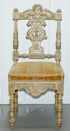 Stunning Antique French Louis Carved Occasional Chair with Cherub Detailing