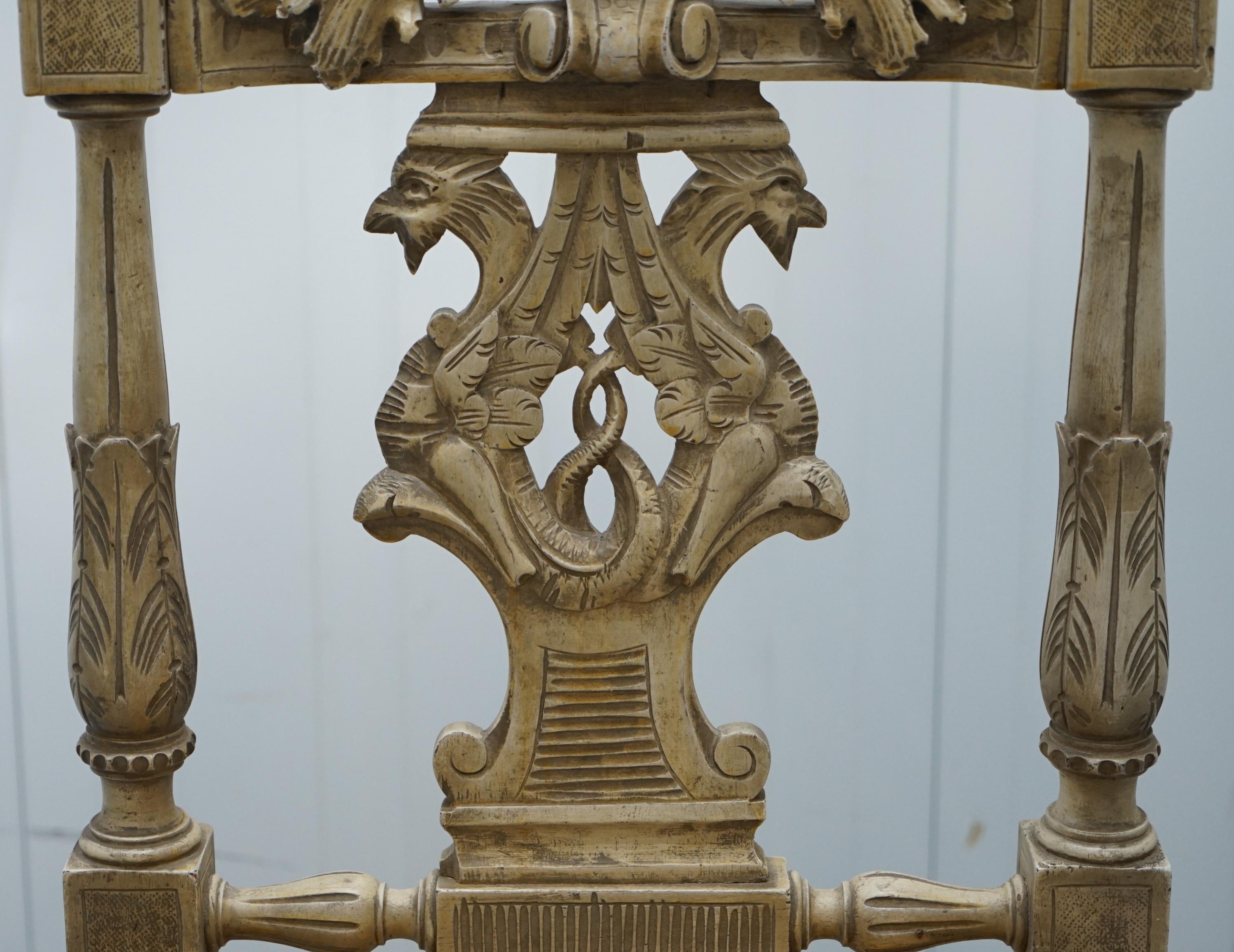 French Provincial Stunning Antique French Louis Carved Occasional Chair with Cherub Detailing