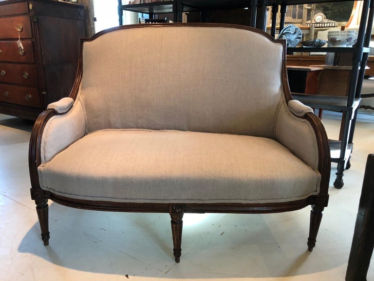 Stunning Antique French Upholstered Loveseat at 1stDibs