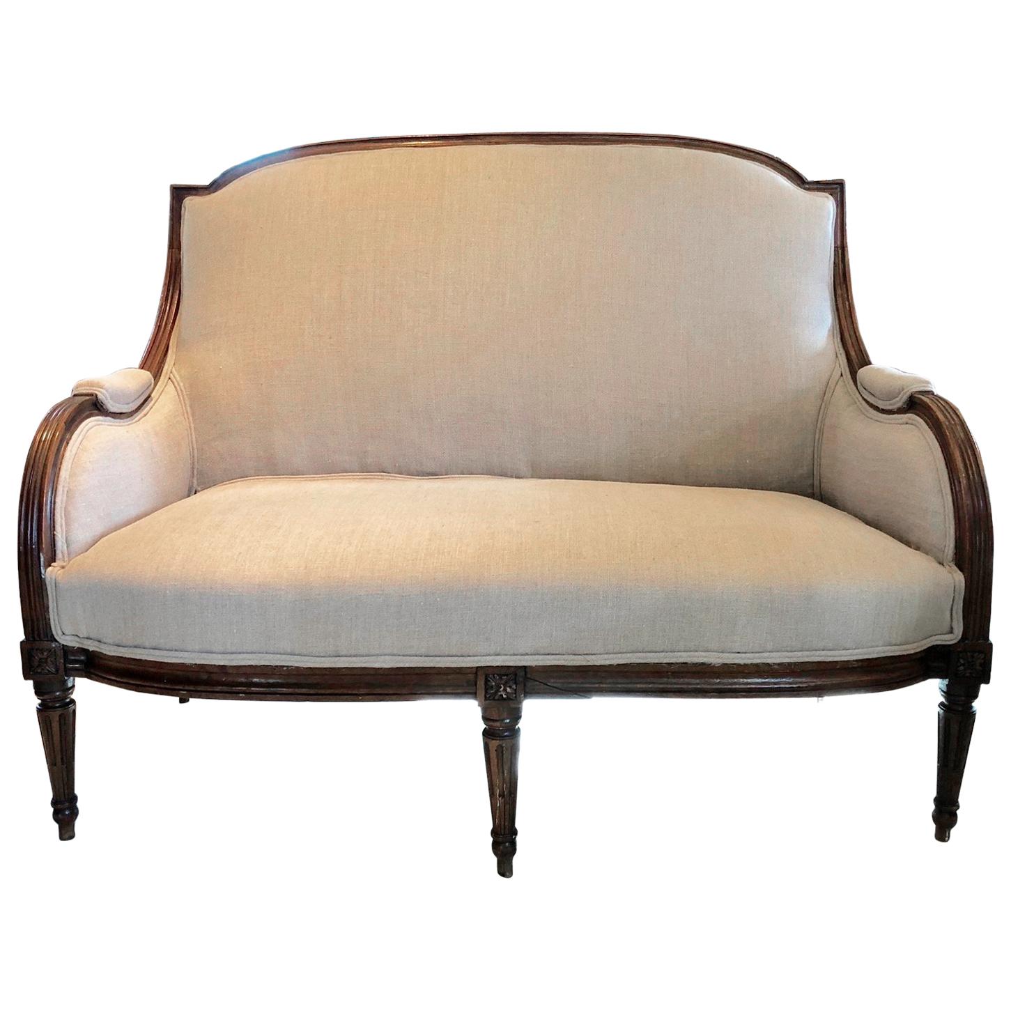 Stunning Antique French Upholstered Loveseat