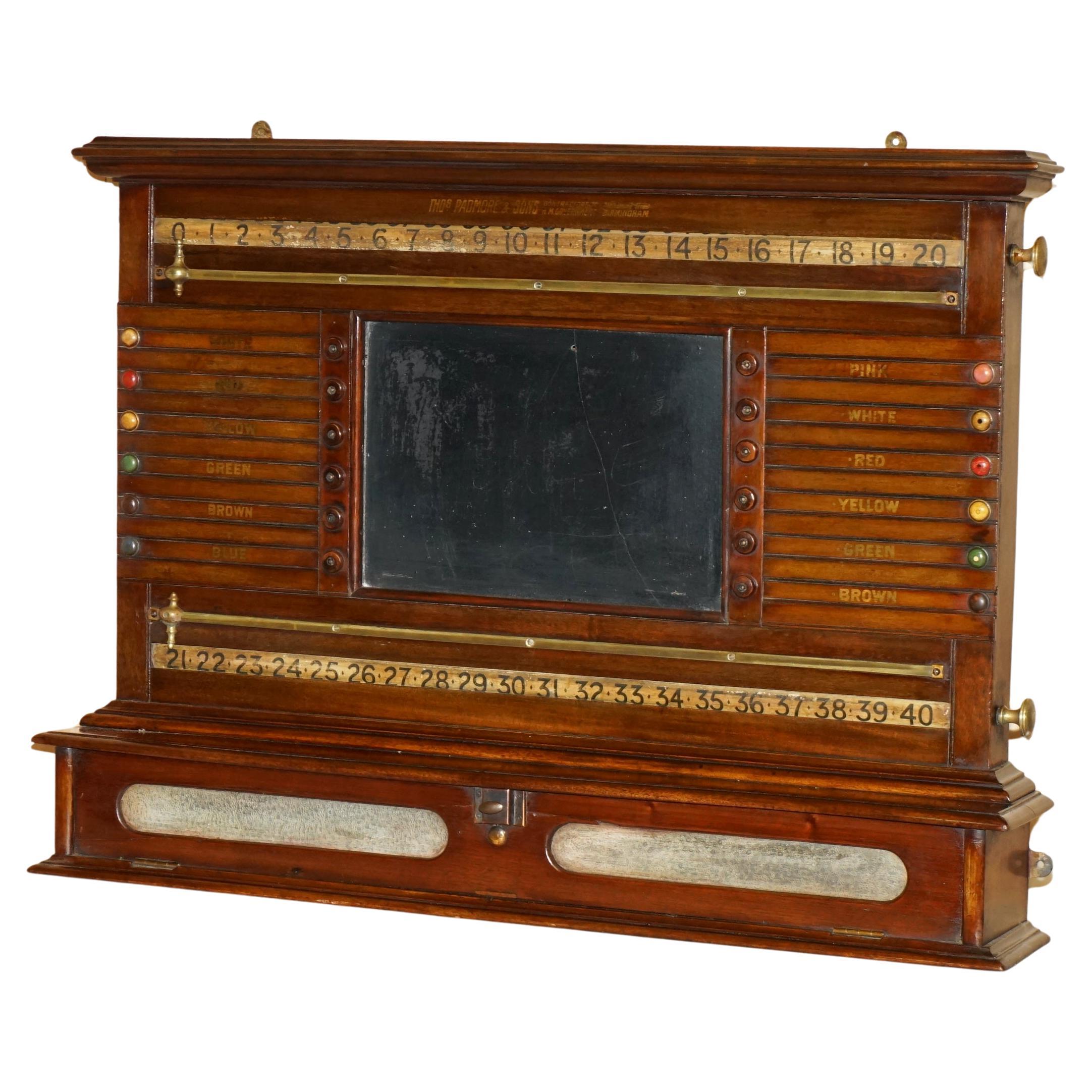 STUNNiNG ANTIQUE FULLY RESTORED THOS PADMORE & SONS EST 1830 SNOOKER SCOREBOARD