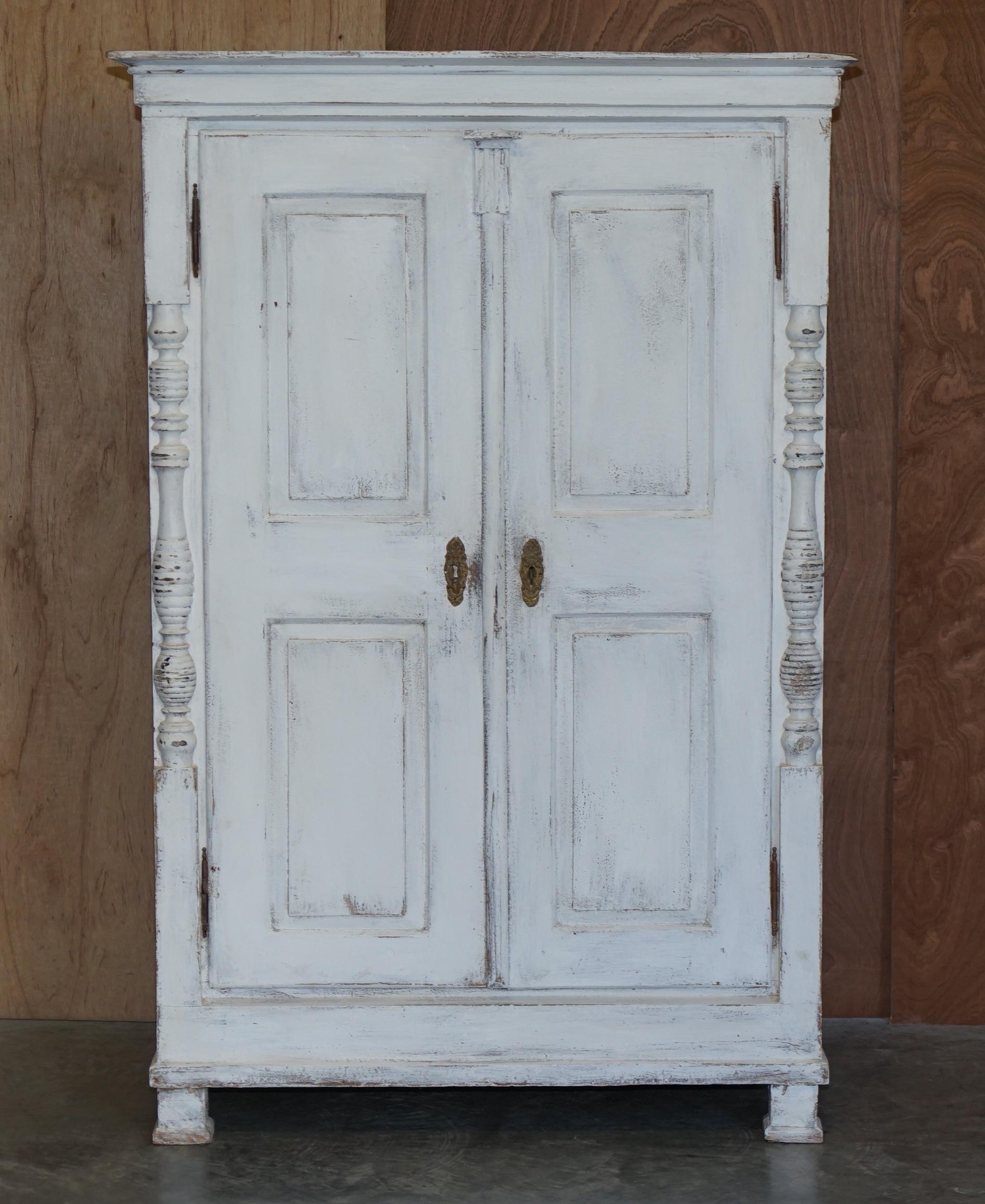 We are delighted to offer this very well made antique Hungarian hand painted Housekeepers pot cupboard circa 1880

Please note the delivery fee listed is just a guide, it covers within the M25 only for the UK and local Europe only for