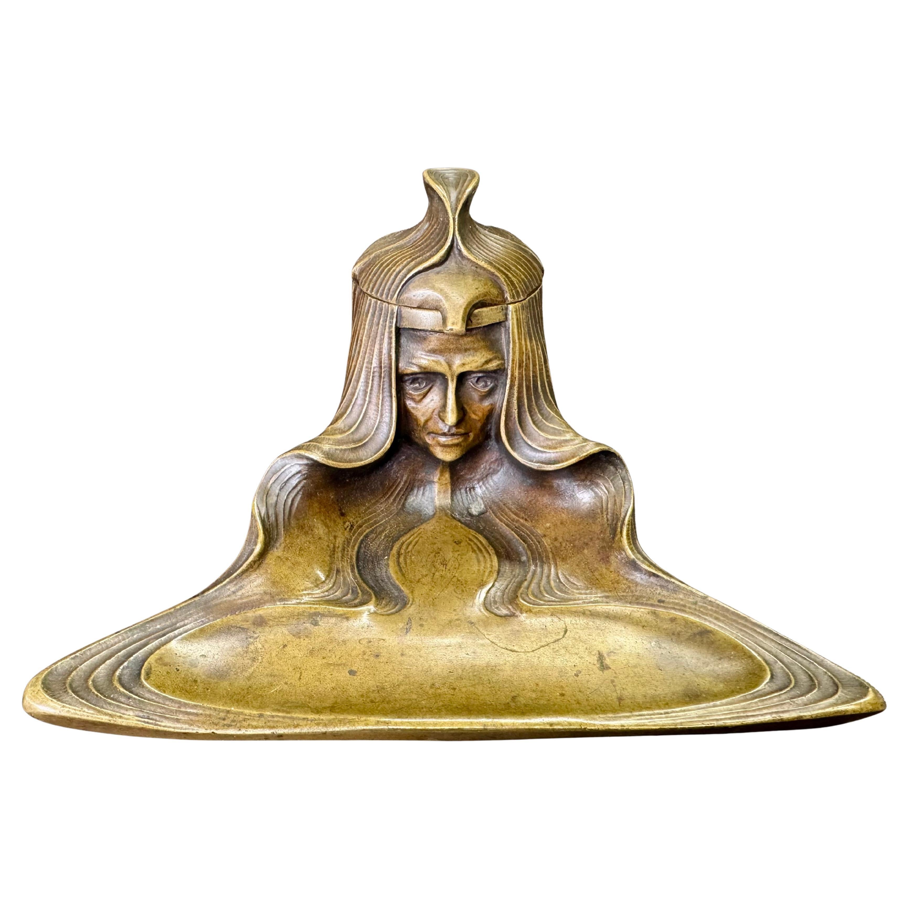 Superbe Stand d'encrier ancien - Style Jugend / Art Nouveau du début du 20e siècle en vente