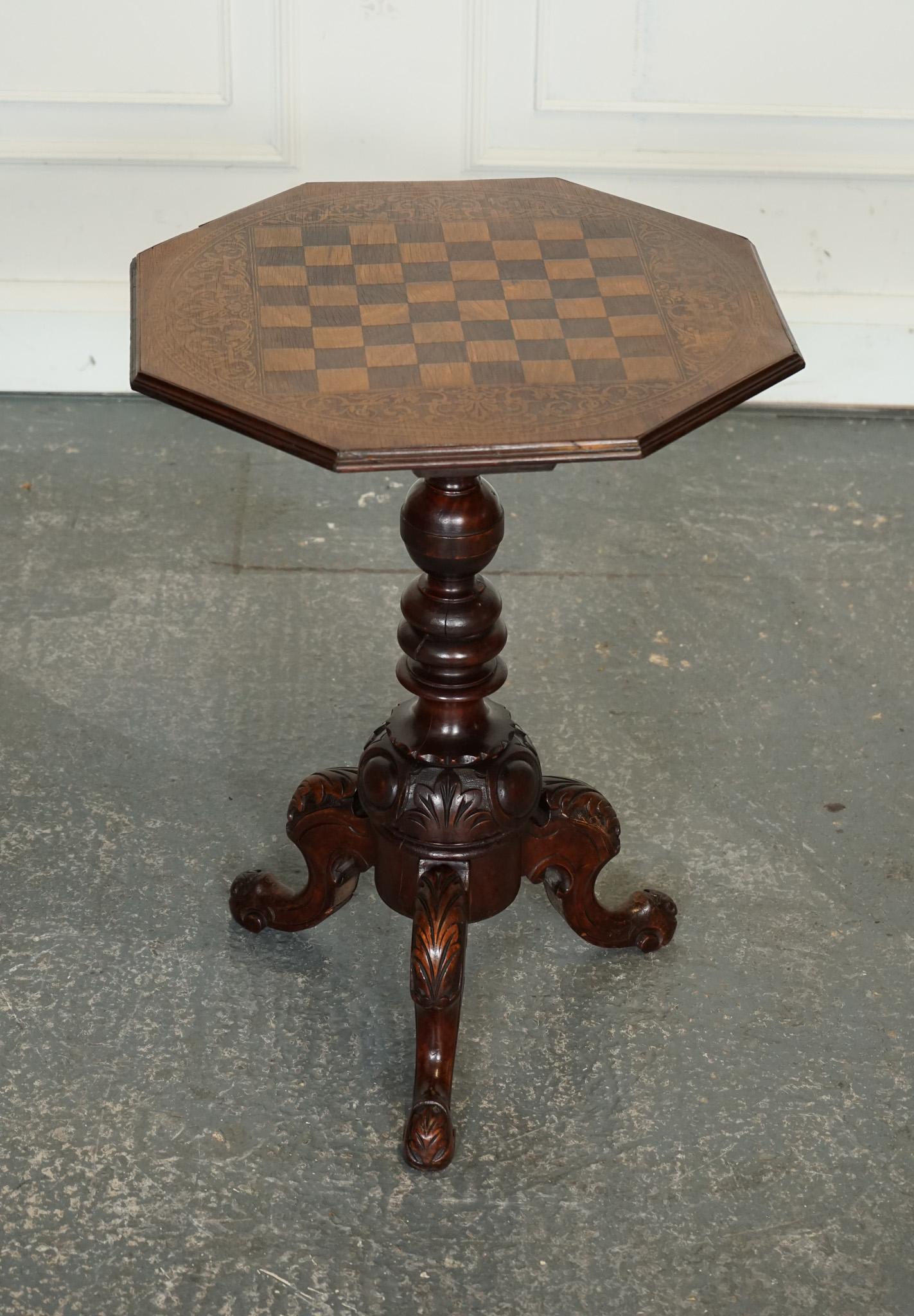Antiques of London



We are delighted to offer for sale this Stunning Antique Italian Chess Side End Lamp Table with Carved Legs.

 A magnificent piece of furniture that exudes elegance and sophistication. This table is a true work of art,