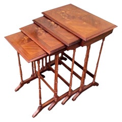 Stunning Antique Kingwood Nest of Four Tables