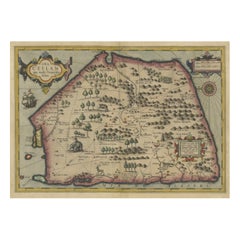 Atemberaubende antike Karte der Insel Ceylon oder Sri Lanka