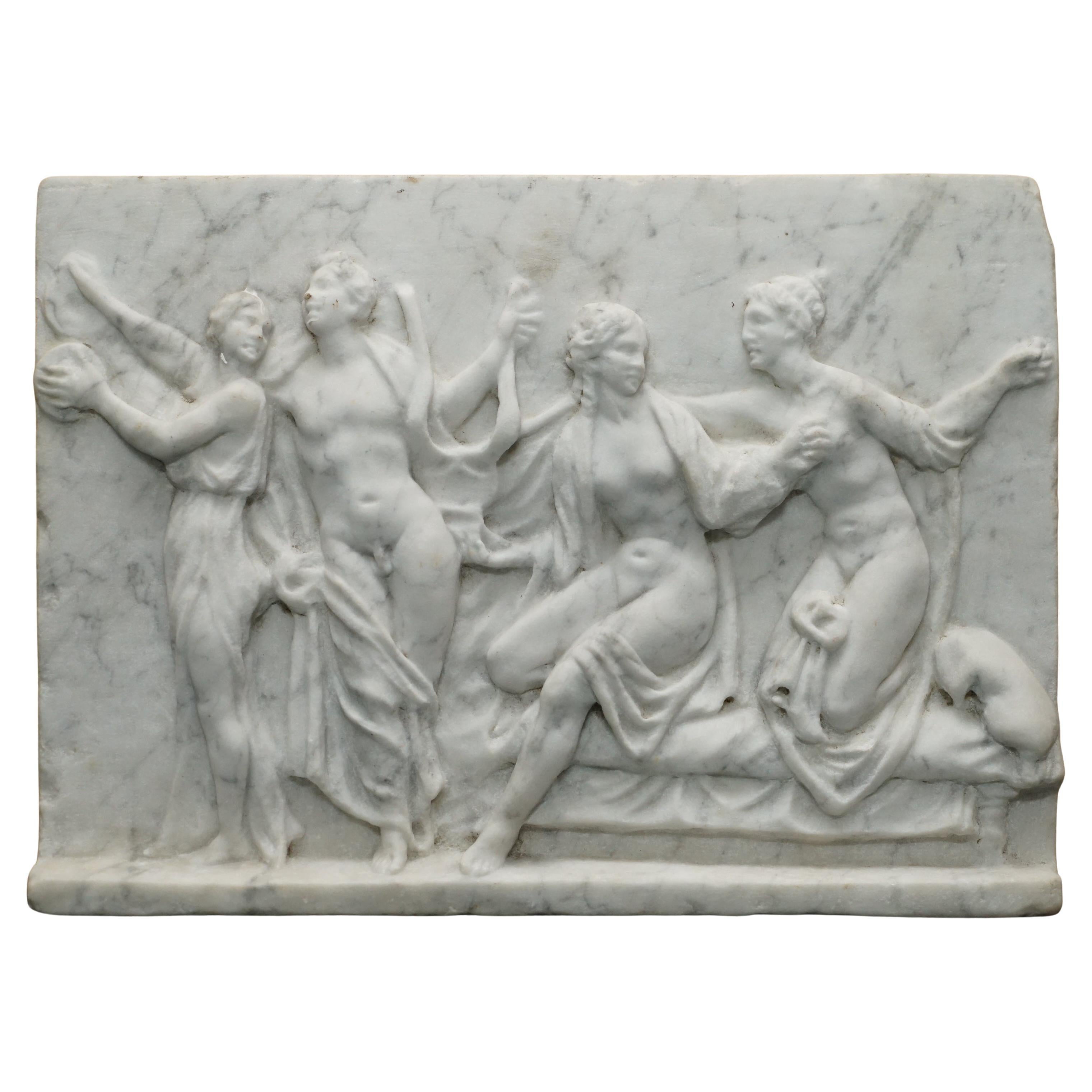 STUPENDO MARMO ANTICO DOPO LE ALCIBIADI CON I CORTESIANI - INFLUENZA ROMANA