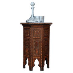 Stunning Antique Middle Eastern Octagonal Parquetry Table With Repetitive Inlay