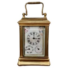 Stunning antique miniature quality brass carriage clock