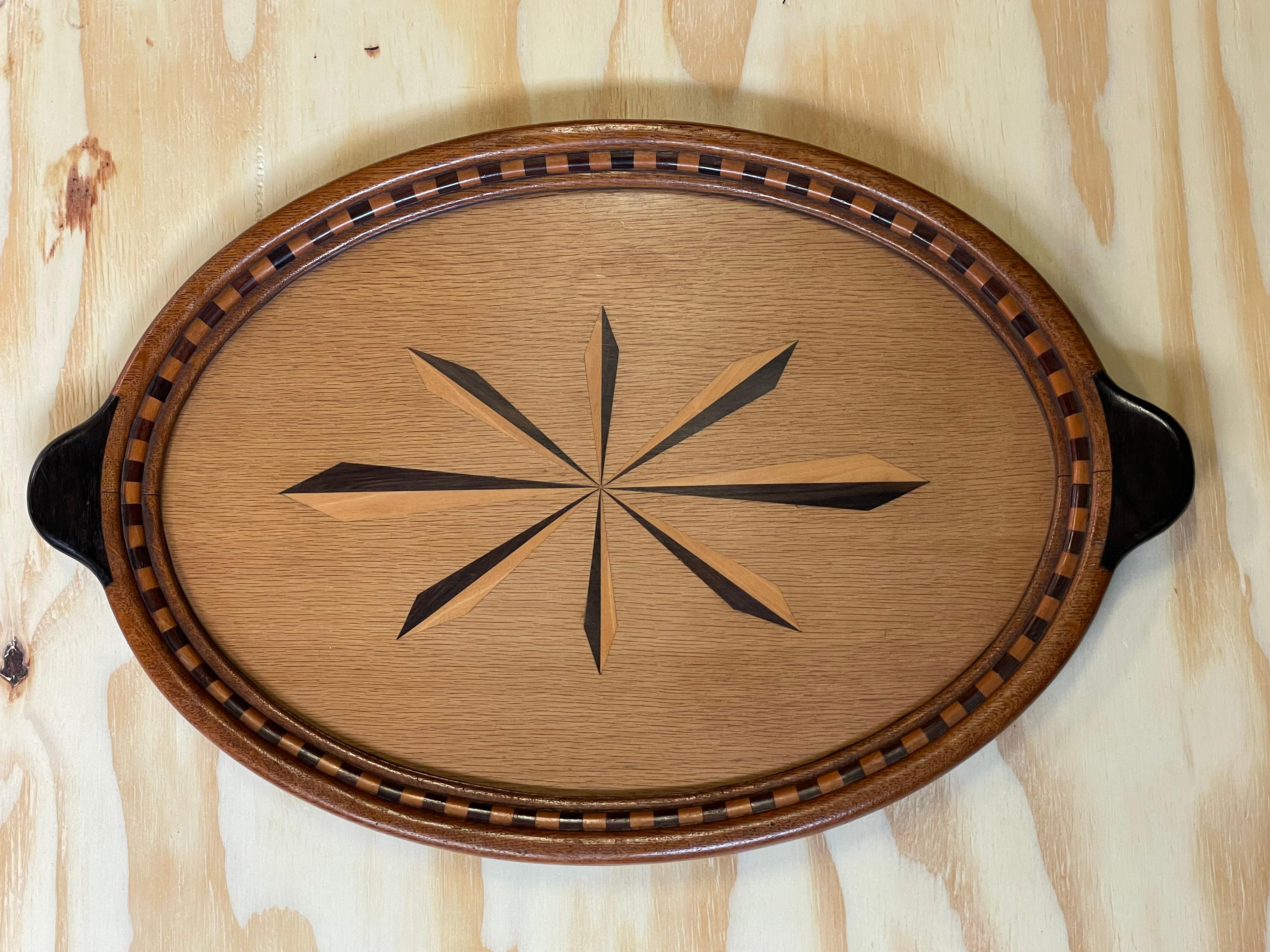 Practical and best condition antique serving tray with inlaid compass rose.

If you are looking for a beautiful, decorative and superb quality antique serving tray then this fine example could be flying your way soon. This best-condition-ever