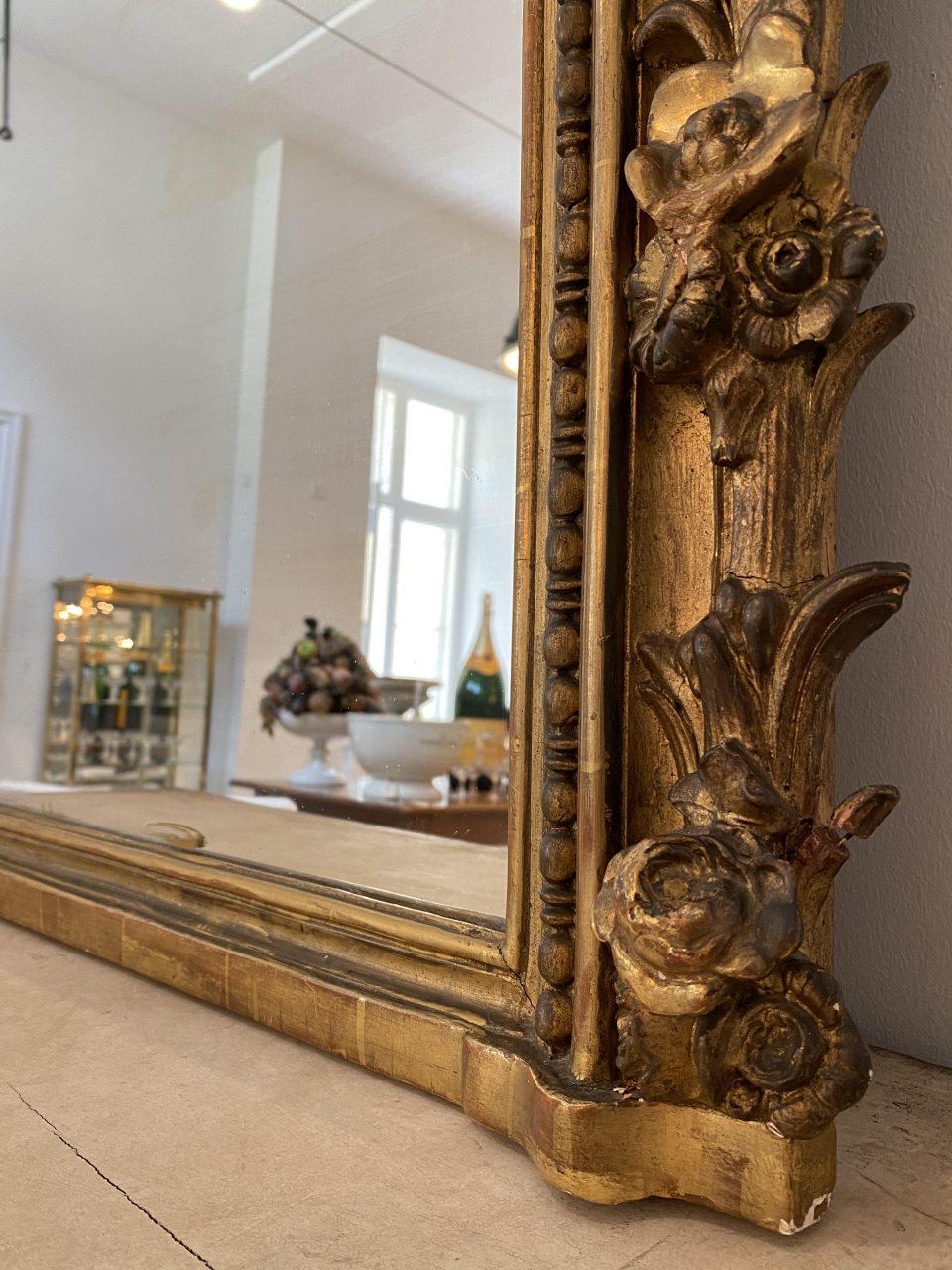 Stunning Antique Ornate Gilt Mirror, 1870s, France 4
