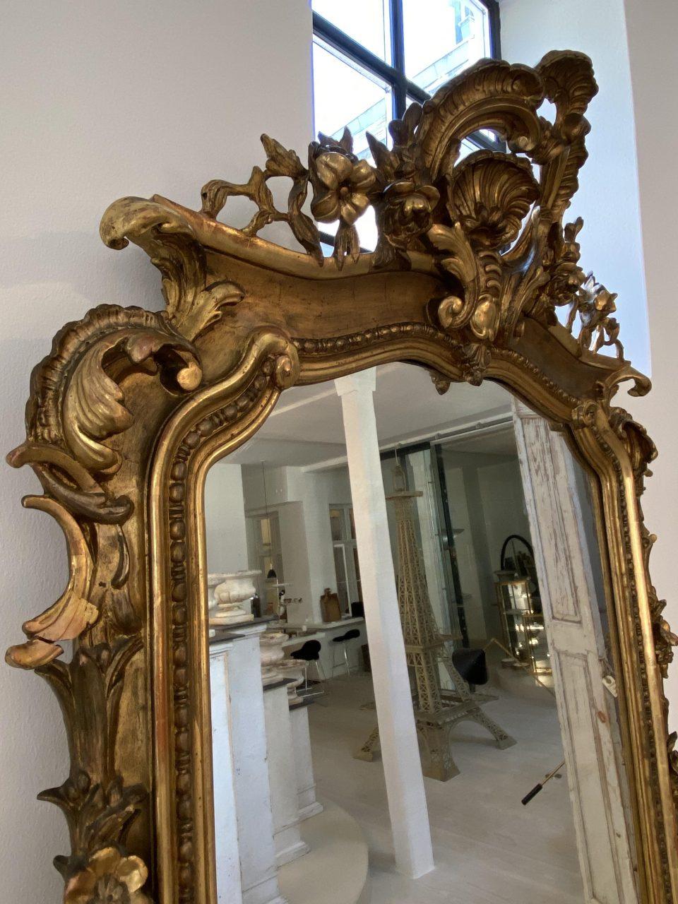 French Stunning Antique Ornate Gilt Mirror, 1870s, France