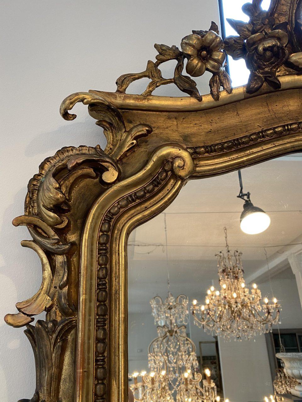 Stunning Antique Ornate Gilt Mirror, 1870s, France 3