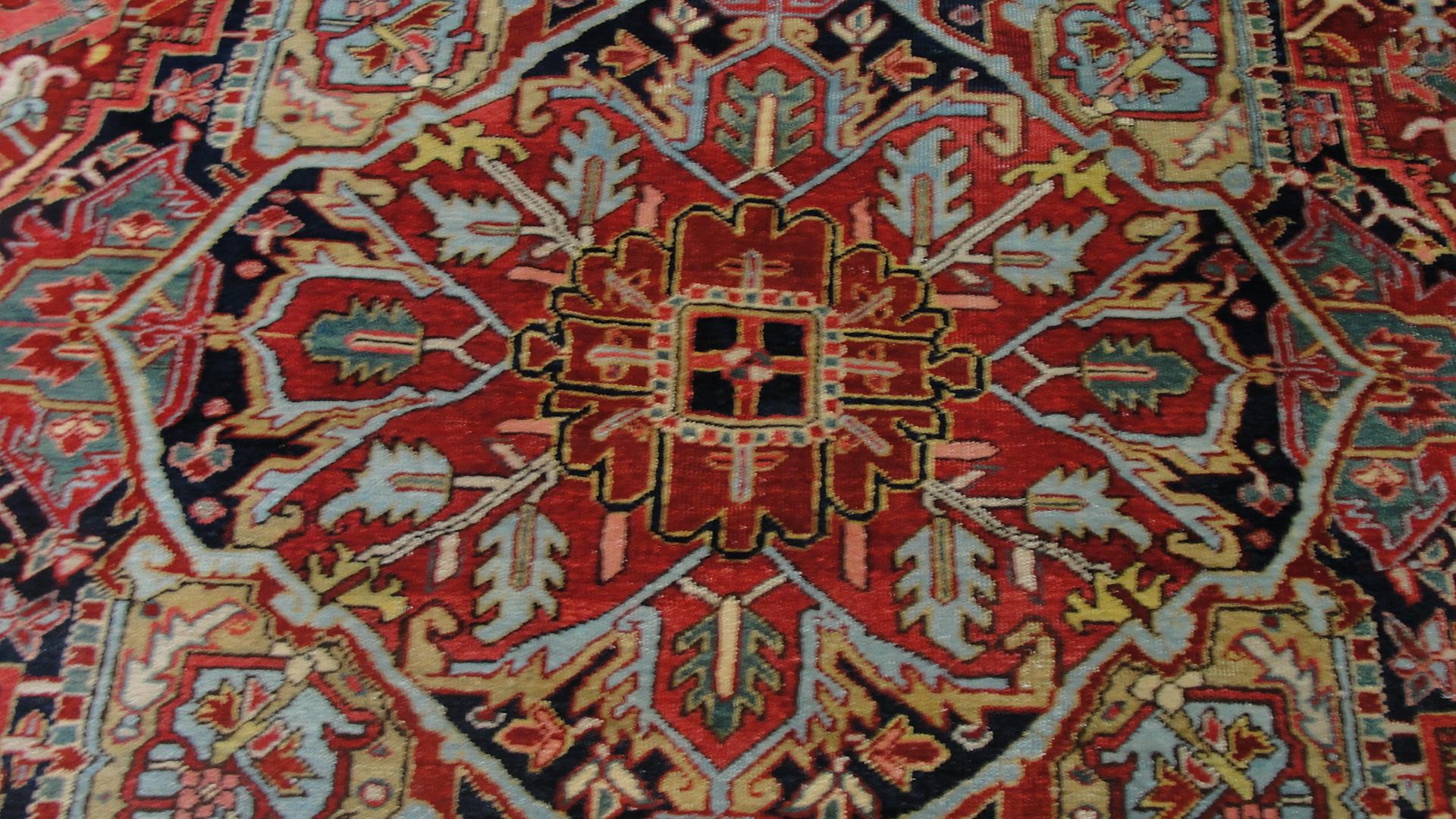 Hand-Knotted  Antique Persian Heriz, 8'4