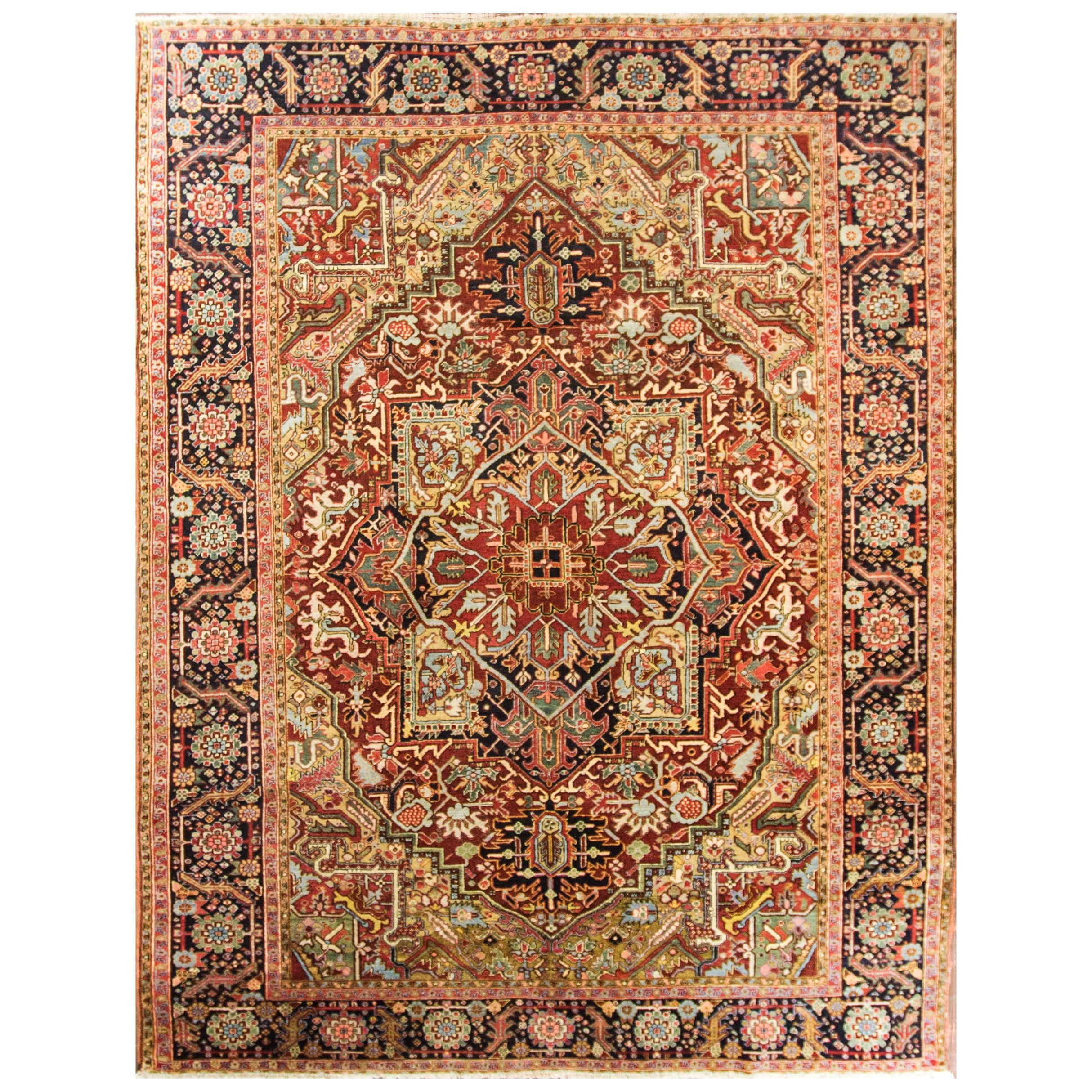  Antique Persian Heriz, 8'4" x 11'  For Sale