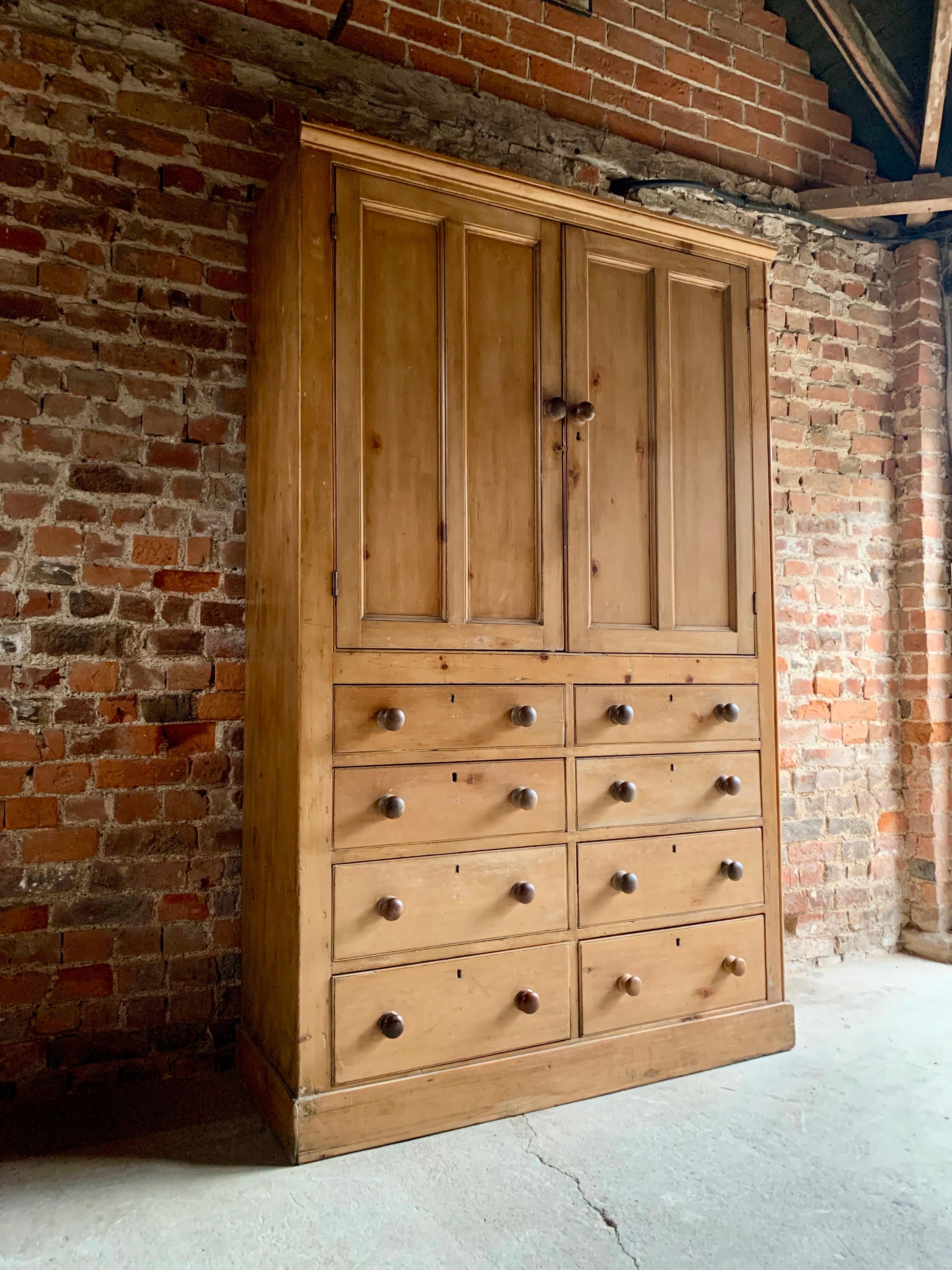 Stunning Antique Pine Housekeepers Cupboard Very Large, circa 1890, 19th Century 3