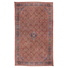 Superbe tapis de maison persan ancien rouge de Sultanabad, terrain extérieur rouge, années 1900