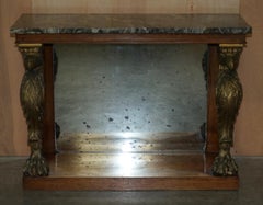 Stunning Antique Regency Hardwood Giltwood & Marble Eagle Carved Console Table