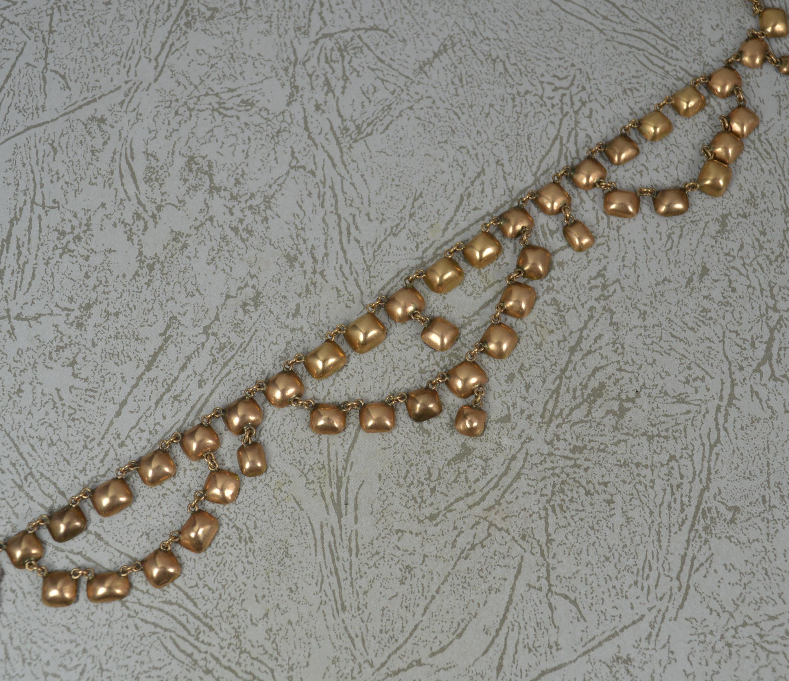 Stunning Antique Rose Gold and Foiled Back Garnet Riviere Necklace 1