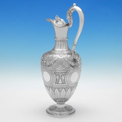 Stunning Antique Scottish Victorian Silver Wine Ewer - Edinburgh 1878