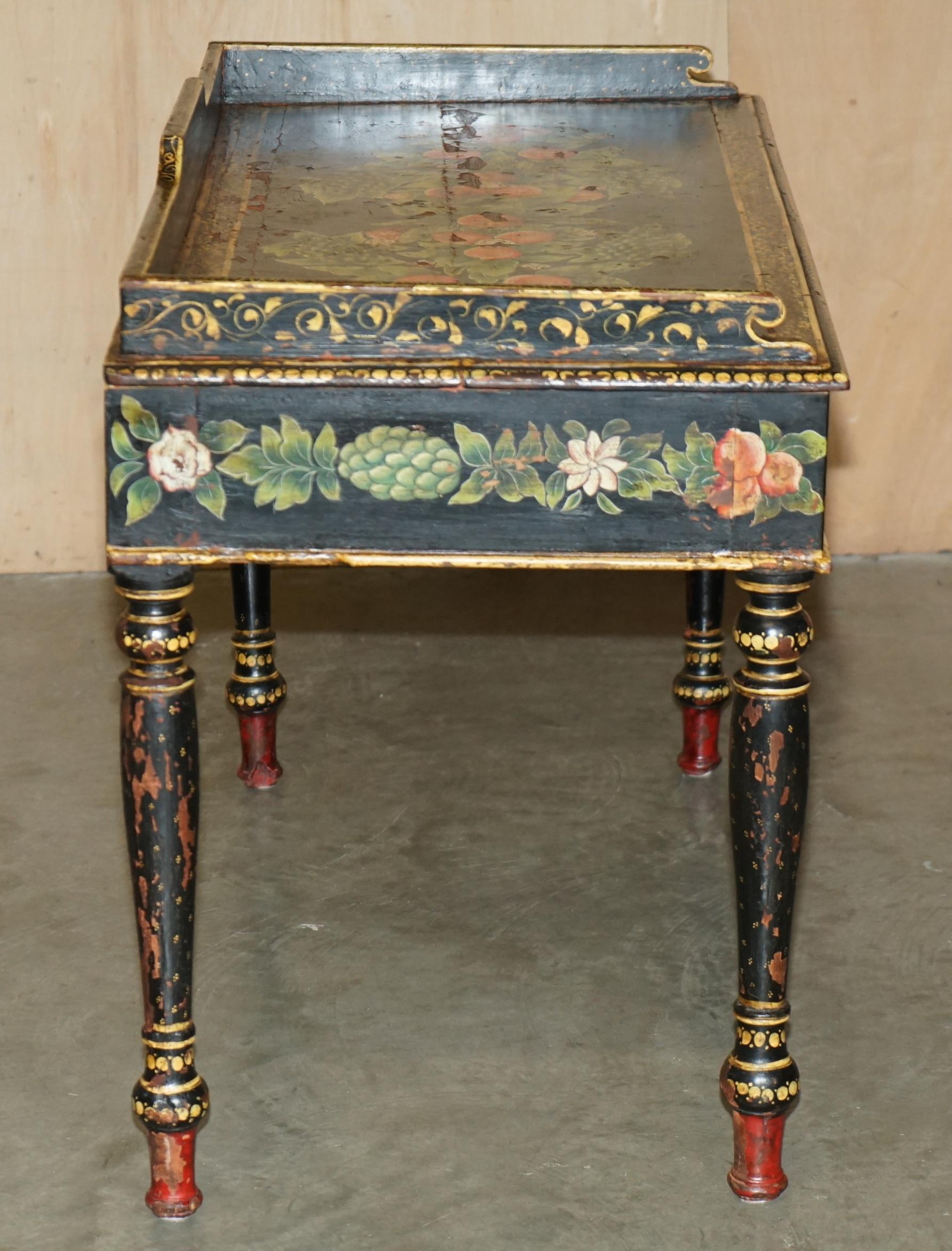 STUNNING ANTiQUE SWEDISH PAINTED WRITING DRESSING TABLE DESK WITH TWIN DRAWERS For Sale 8