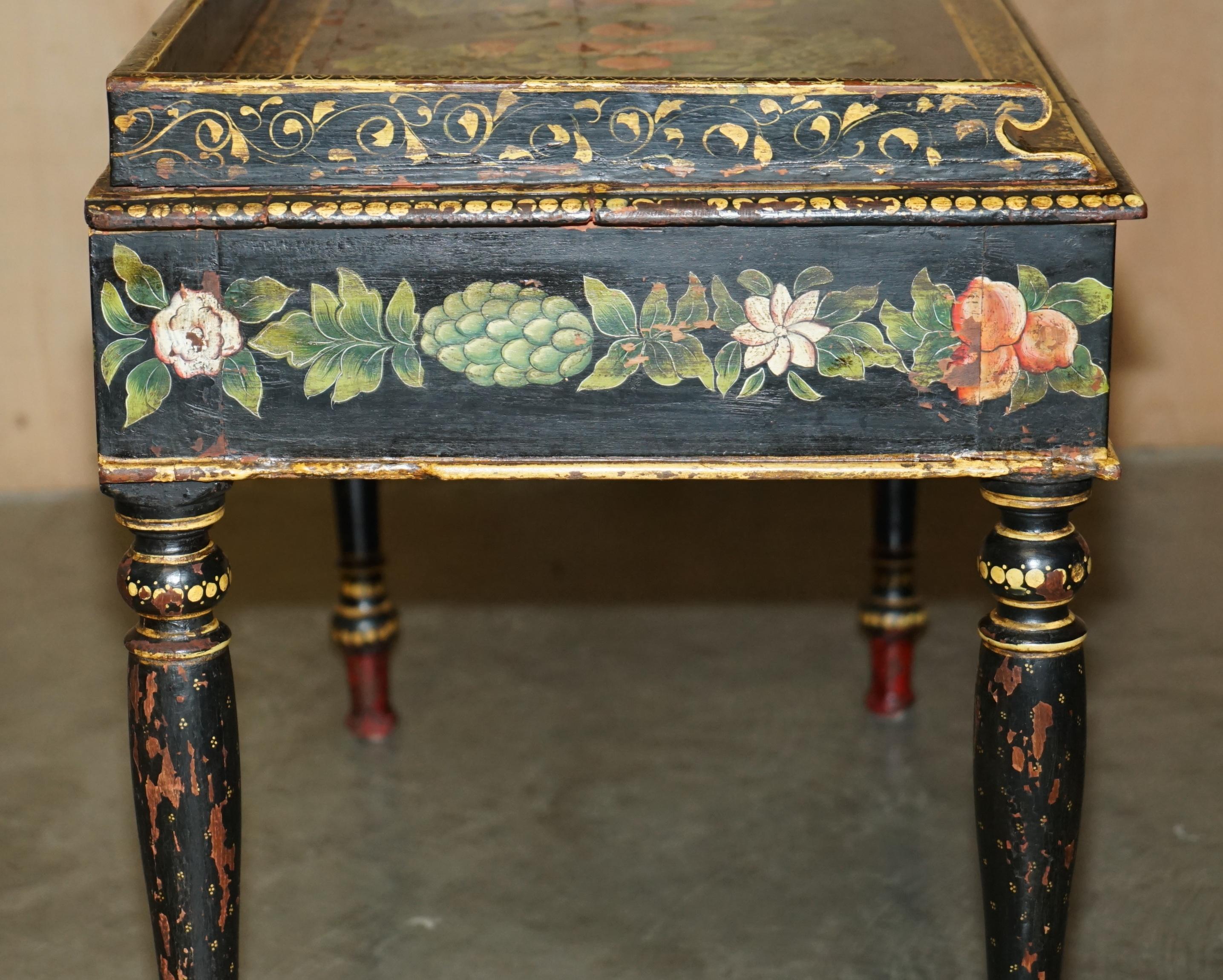 STUNNING ANTiQUE SWEDISH PAINTED WRITING DRESSING TABLE DESK WITH TWIN DRAWERS For Sale 9