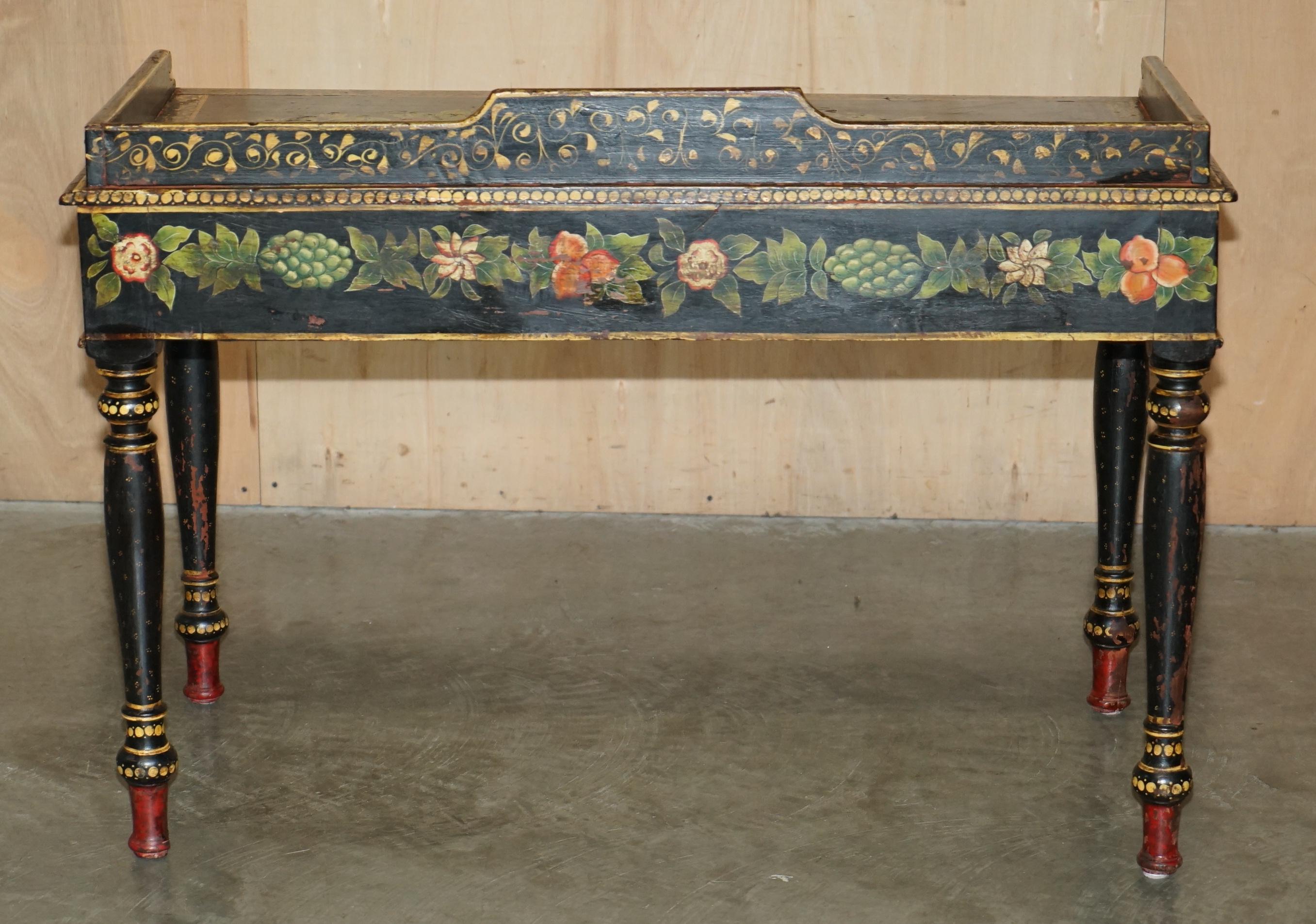 STUNNING ANTiQUE SWEDISH PAINTED WRITING DRESSING TABLE DESK WITH TWIN DRAWERS 9