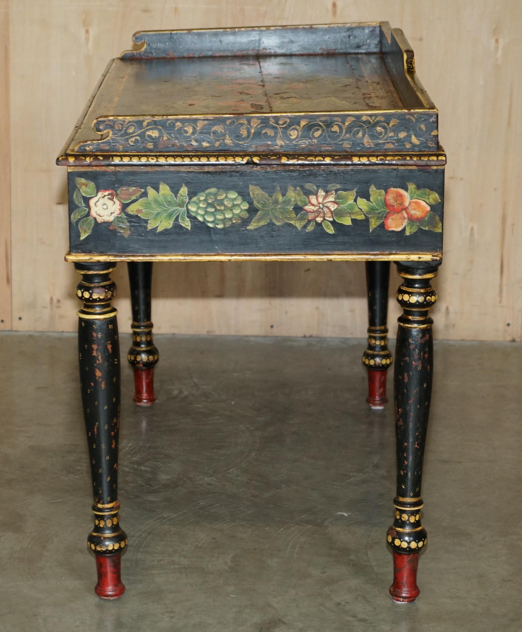 STUNNING ANTiQUE SWEDISH PAINTED WRITING DRESSING TABLE DESK WITH TWIN DRAWERS 10
