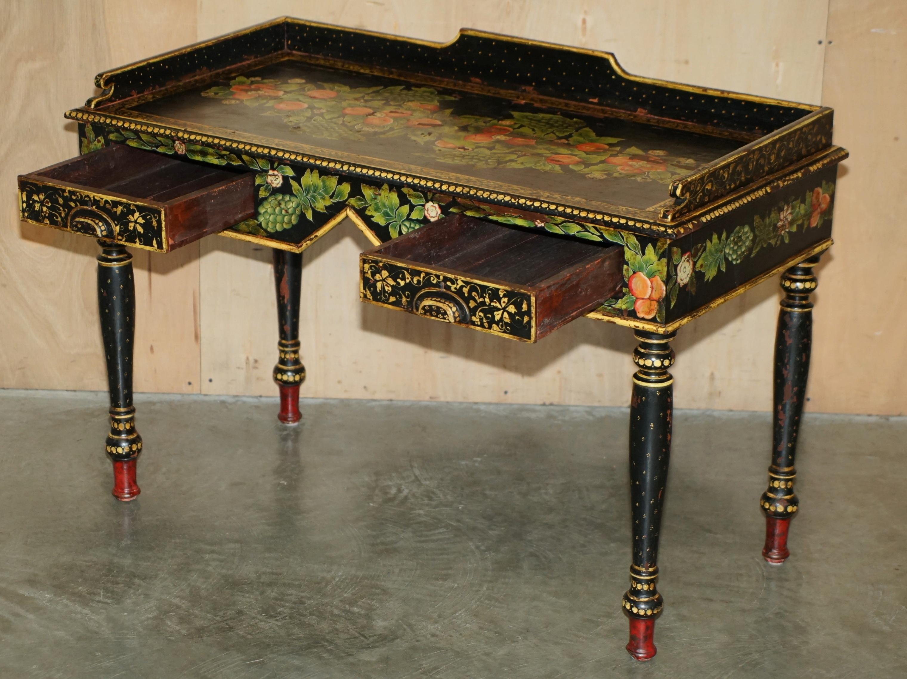 STUNNING ANTiQUE SWEDISH PAINTED WRITING DRESSING TABLE DESK WITH TWIN DRAWERS 11