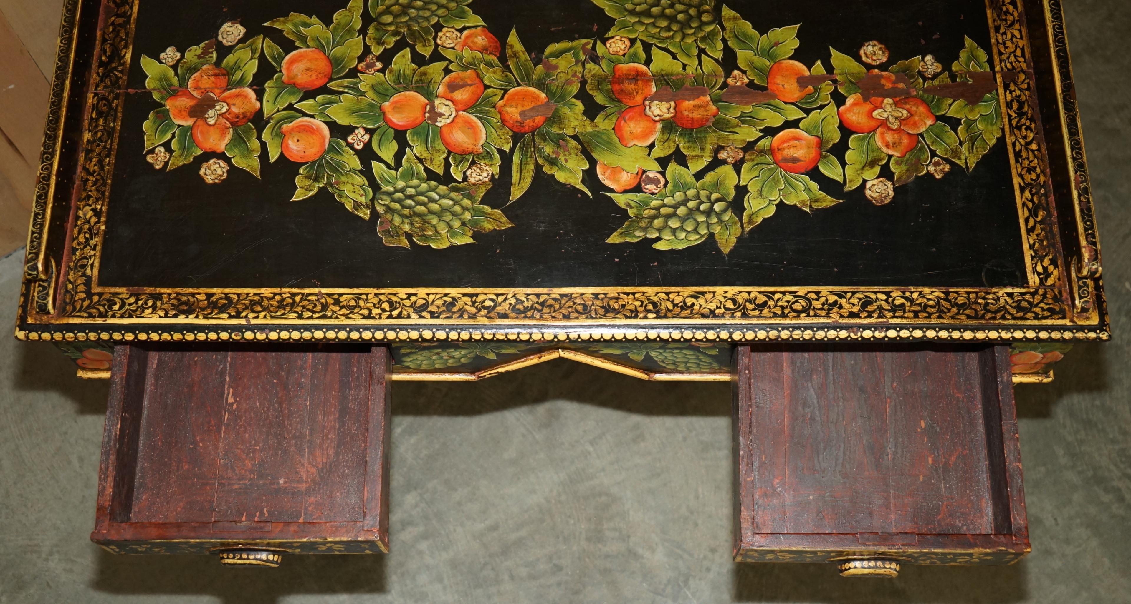STUNNING ANTiQUE SWEDISH PAINTED WRITING DRESSING TABLE DESK WITH TWIN DRAWERS 12