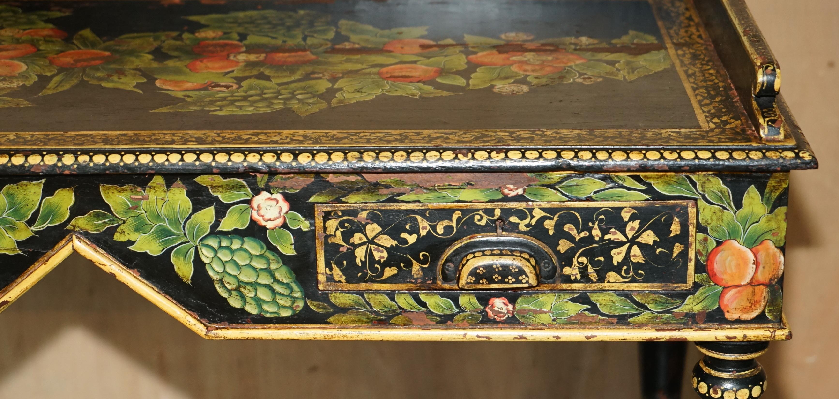 Painted STUNNING ANTiQUE SWEDISH PAINTED WRITING DRESSING TABLE DESK WITH TWIN DRAWERS For Sale