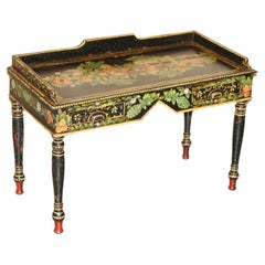 STUNNING ANTiQUE SWEDISH PAINTED WRITING DRESSING TABLE DESK WITH TWIN DRAWERS