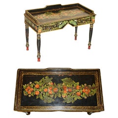 STUNNING ANTiQUE SWEDISH PAINTED WRITING DRESSING TABLE DESK WITH TWIN DRAWERS