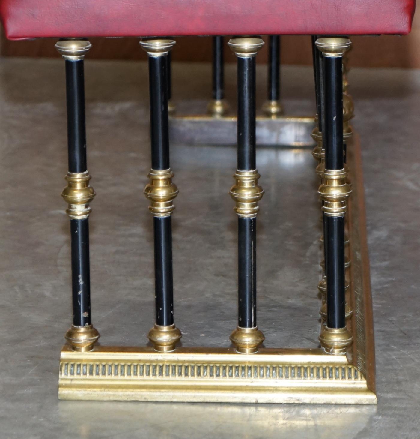 Stunning Antique Victorian Brass Ebonised Oxblood Fireplace Club Fender Must See For Sale 4