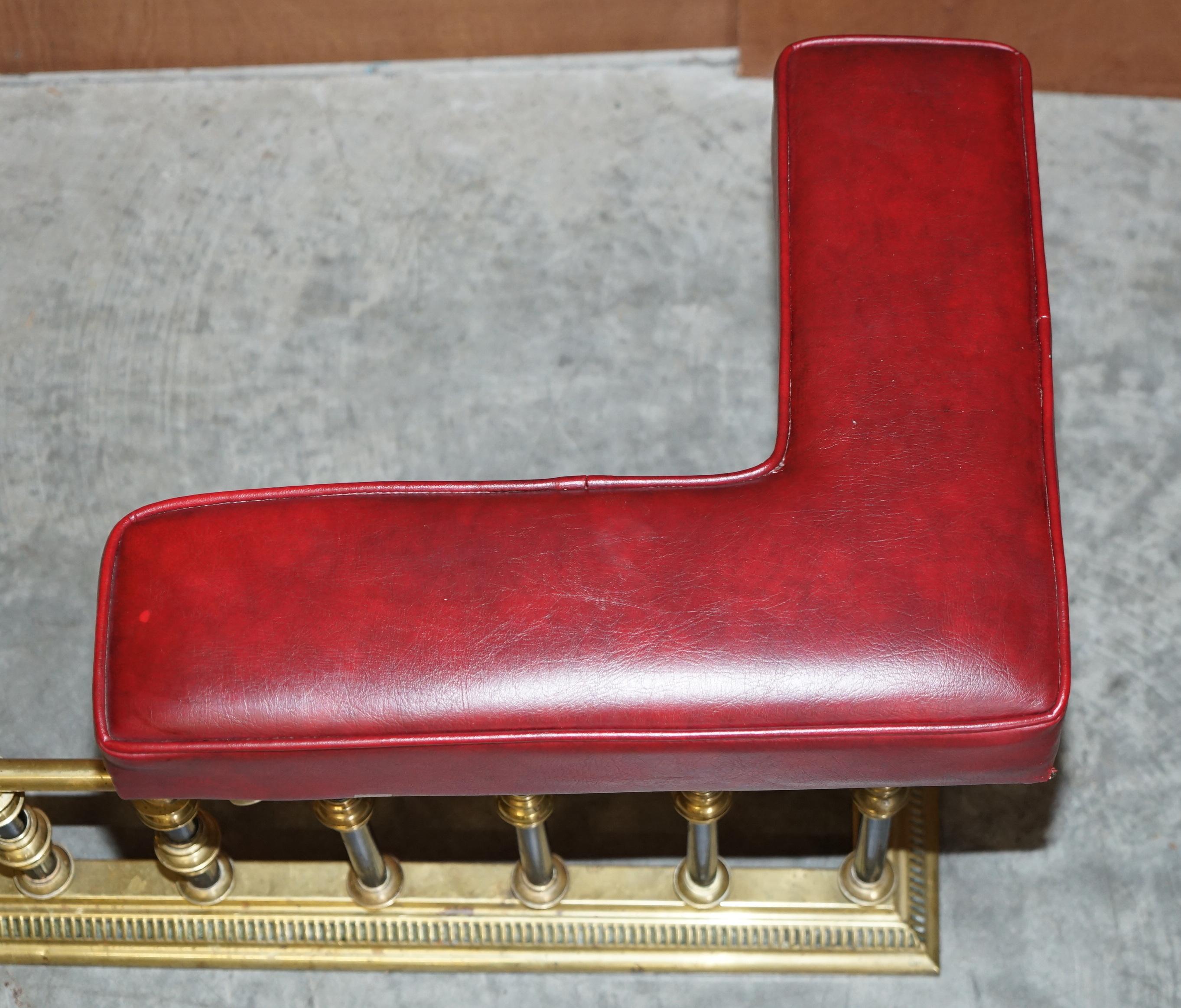 Stunning Antique Victorian Brass Ebonised Oxblood Fireplace Club Fender Must See For Sale 1