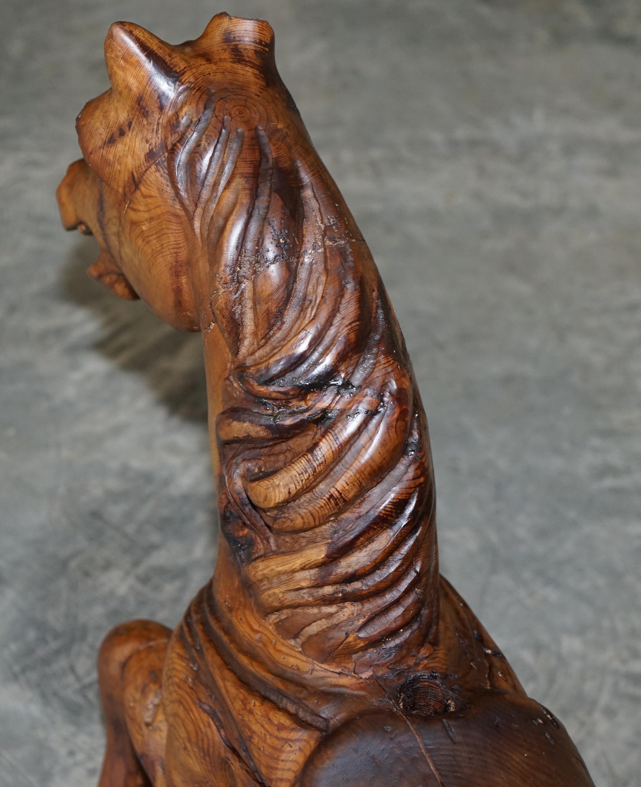 High Victorian Stunning Antique Victorian circa 1880 Pitch Pine Carousel Horse Merry Go Round
