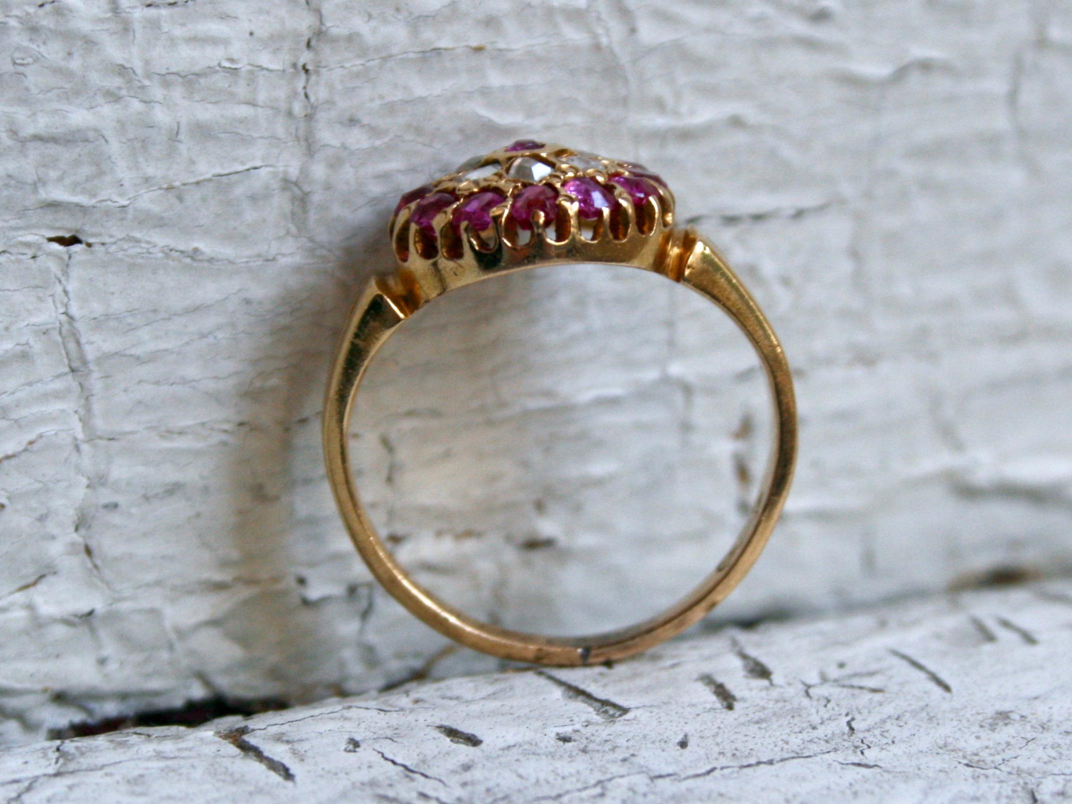 antique ruby cluster ring