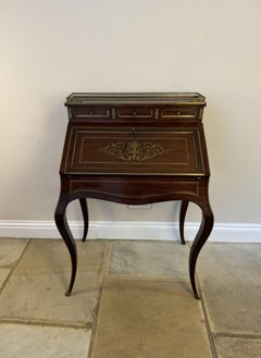 Stunning antique Victorian French quality rosewood brass inlaid bureau