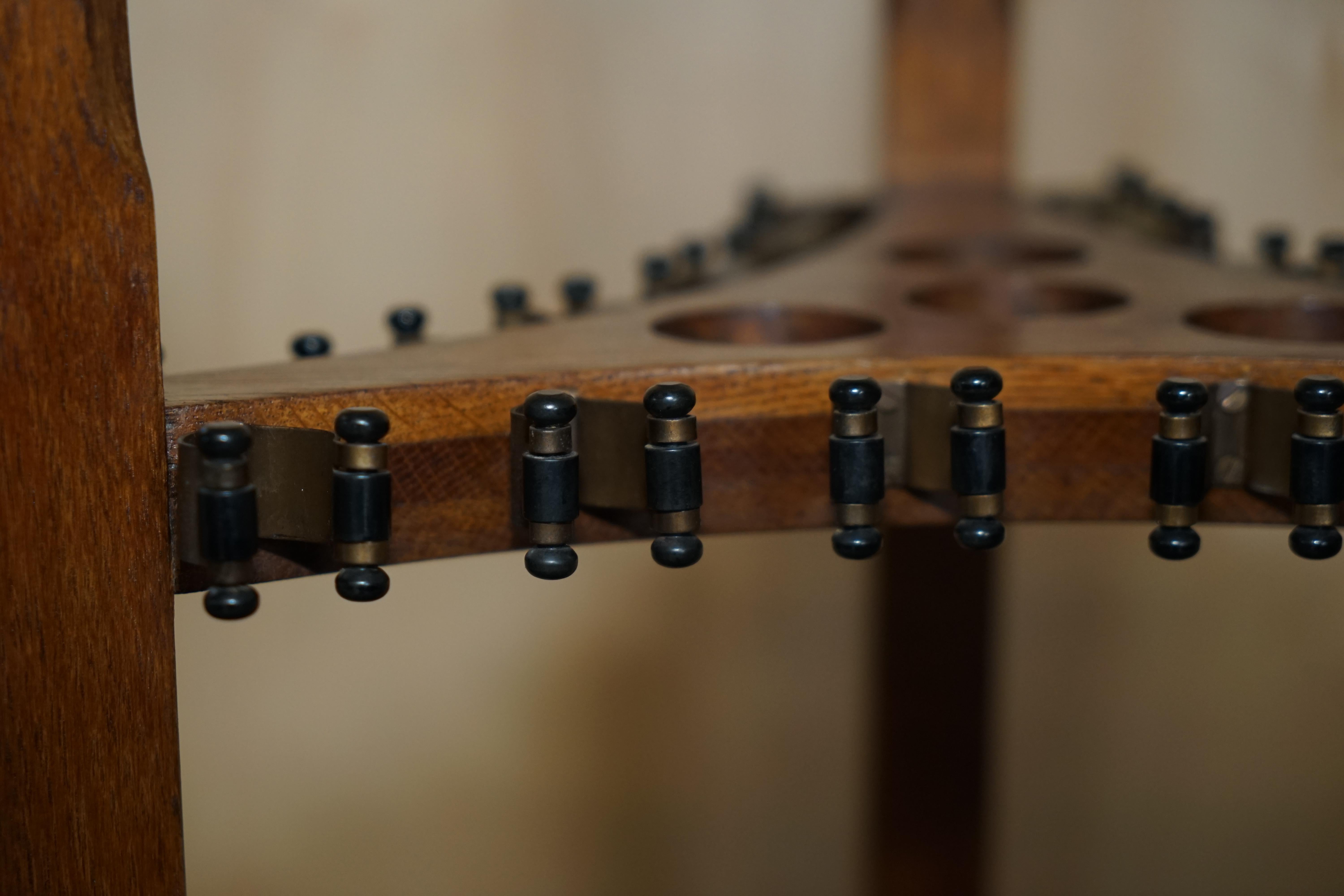 Late 19th Century Stunning Antique Victorian Hand Carved Oak Revolving Snooker Pool Cue Rack For Sale