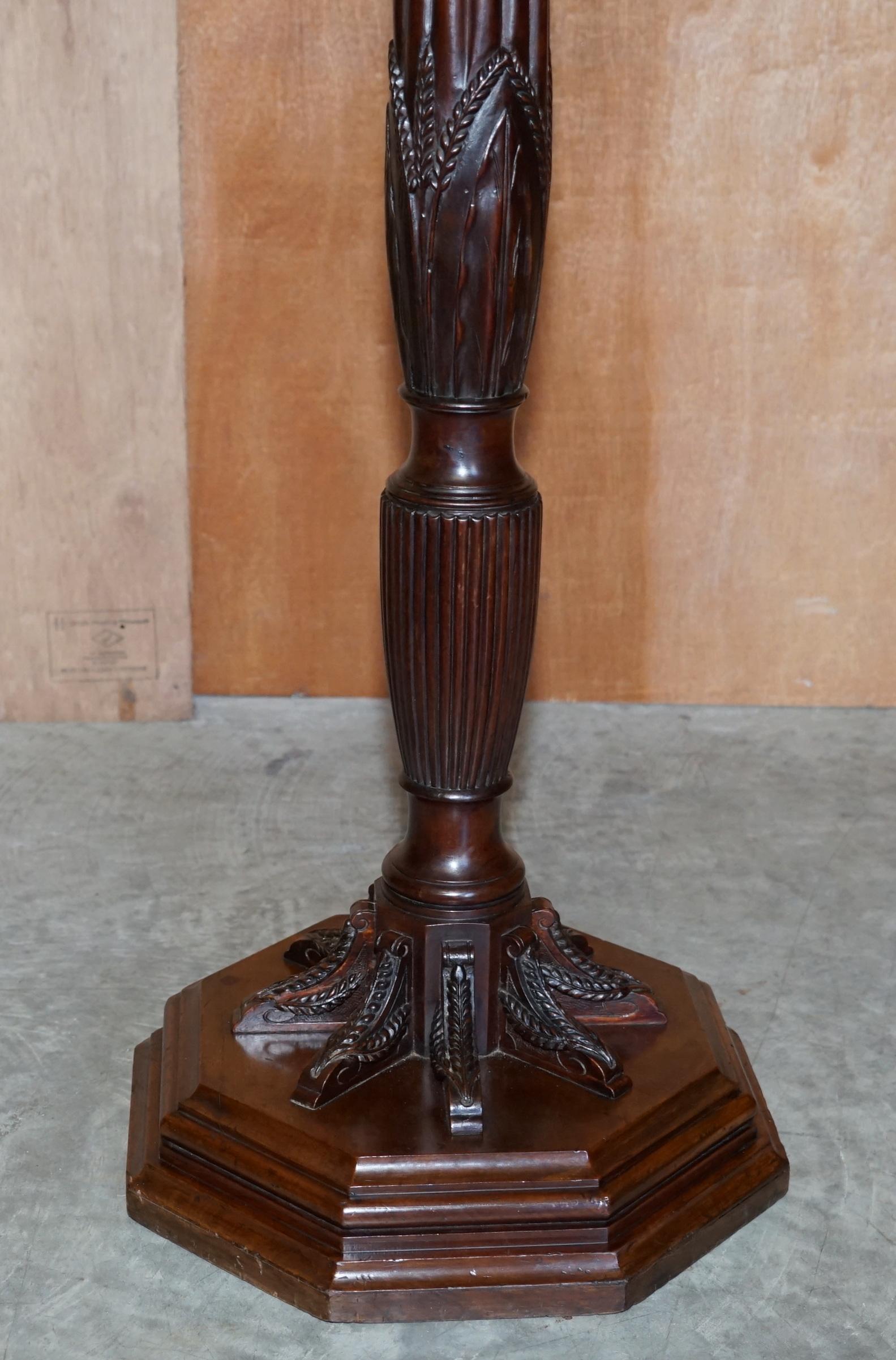 English Stunning Antique Victorian Hardwood Hand Carved Jardiniere Plant Stand Pedestal For Sale