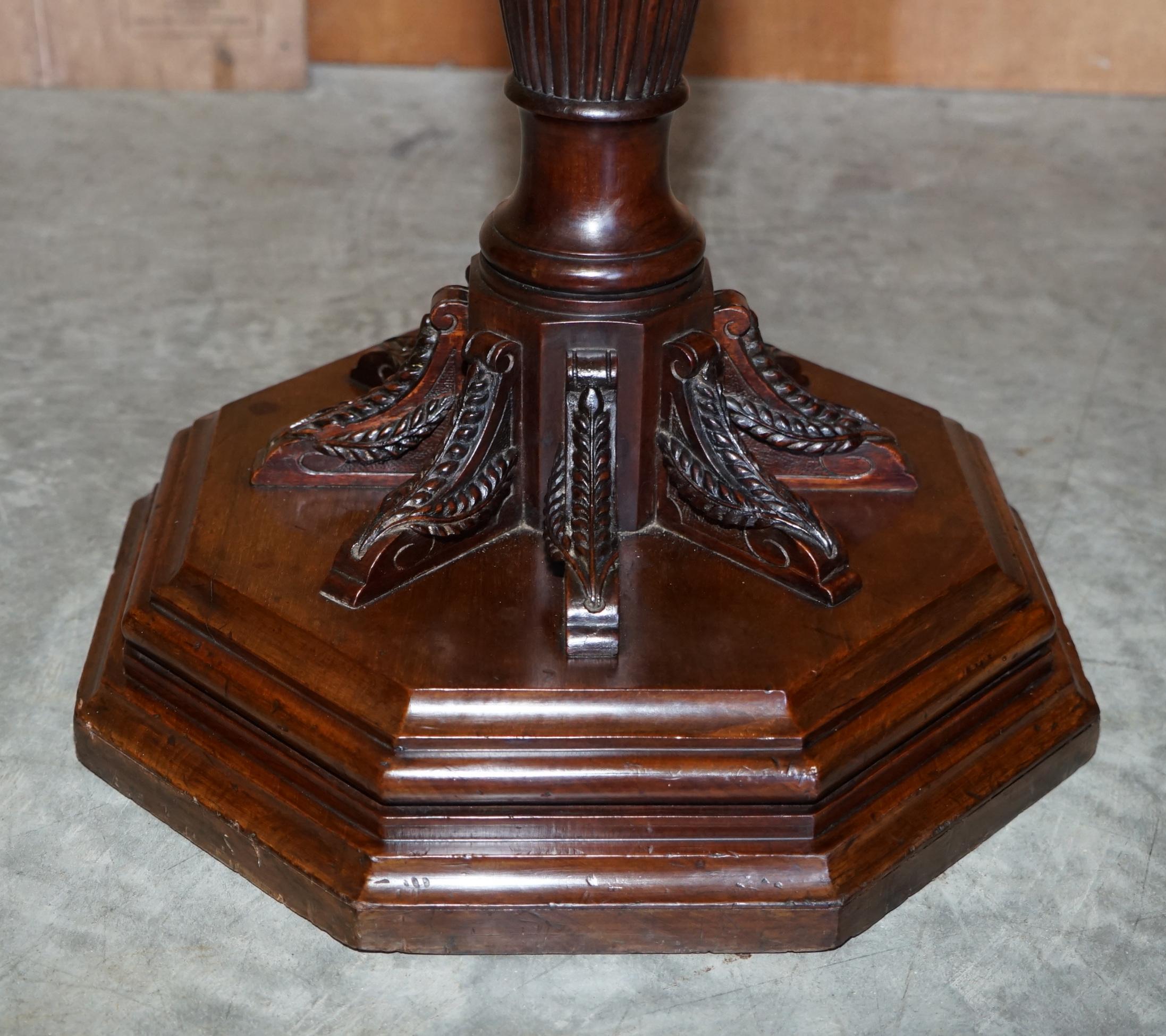 English Stunning Antique Victorian Hardwood Hand Carved Jardiniere Plant Stand Pedestal For Sale