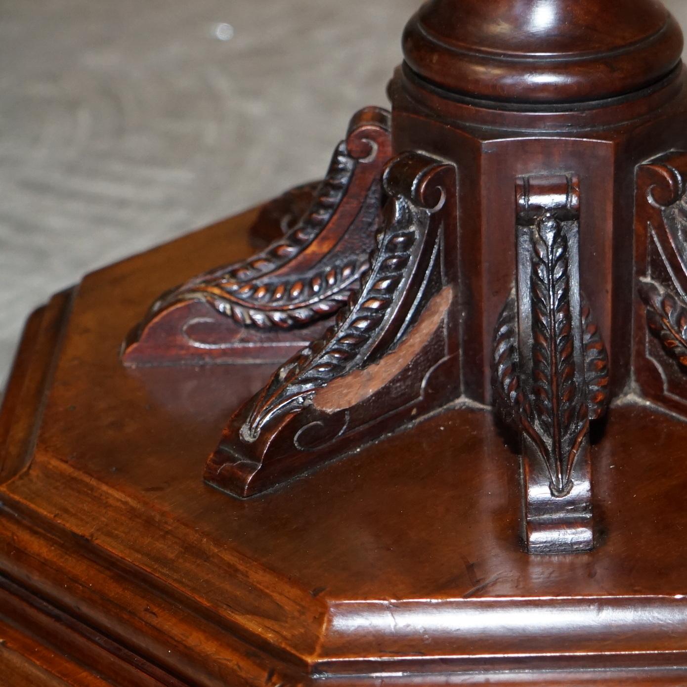 Stunning Antique Victorian Hardwood Hand Carved Jardiniere Plant Stand Pedestal In Good Condition For Sale In West Sussex, Pulborough