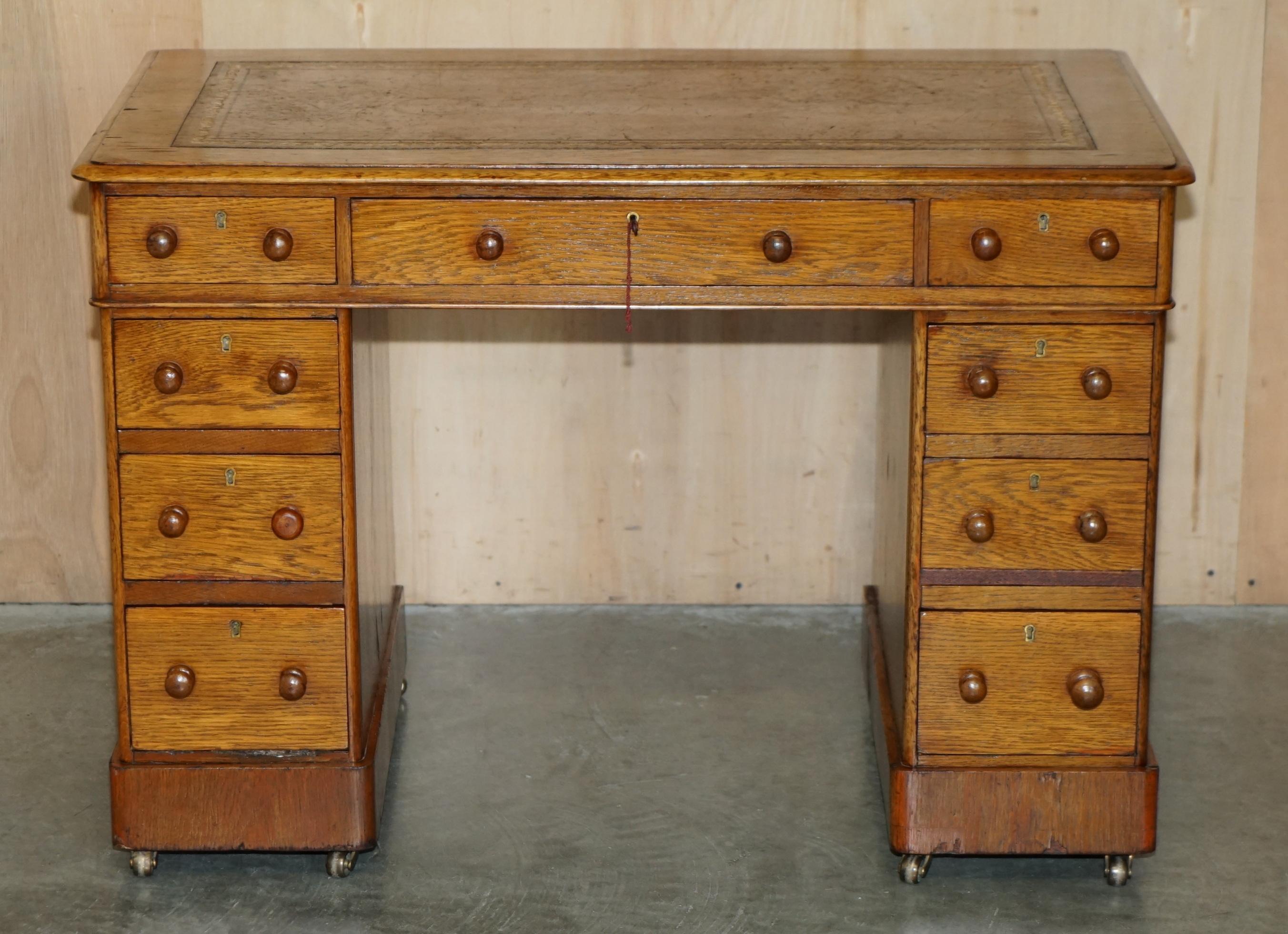 Royal House Antiques

Royal House Antiques is delighted to offer for sale this absolutely sublime circa 1860-1880 Honey Oak Victorian pedestal desk with aged hand dyed brown leather writing surface 

Please note the delivery fee listed is just a
