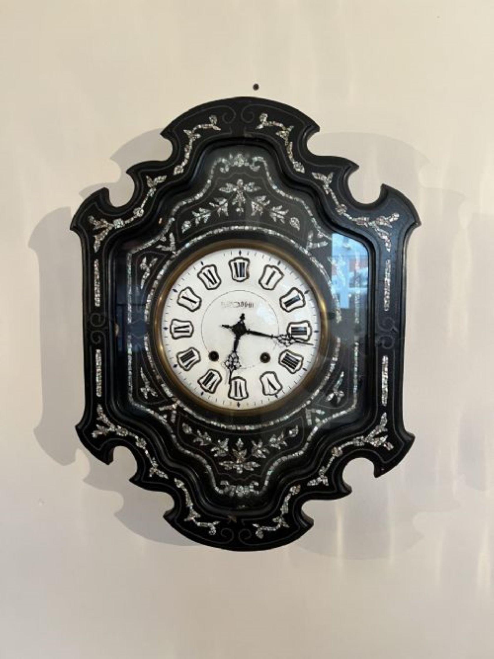 Stunning antique Victorian inlaid French wall clock For Sale at 1stDibs