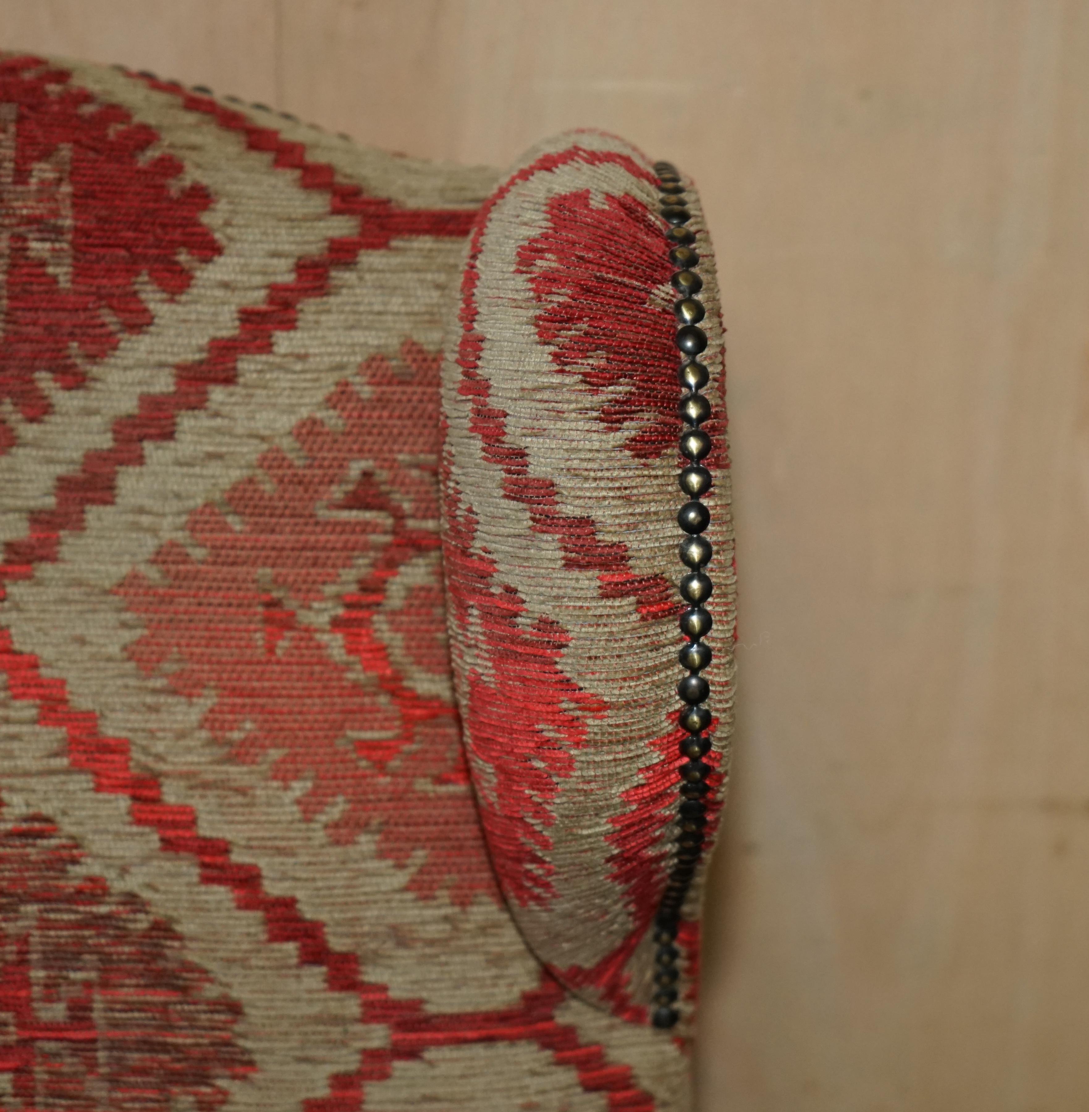Late 19th Century Stunning Antique Victorian Military Campaign Kilim Upholstered Folding Armchair For Sale
